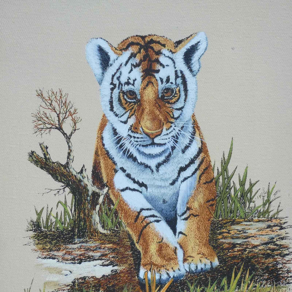 Tiger Painting by R. Smith (Not a Print) Framed, Signed and numbered, 8 x 10 - Shop Under The Cedar