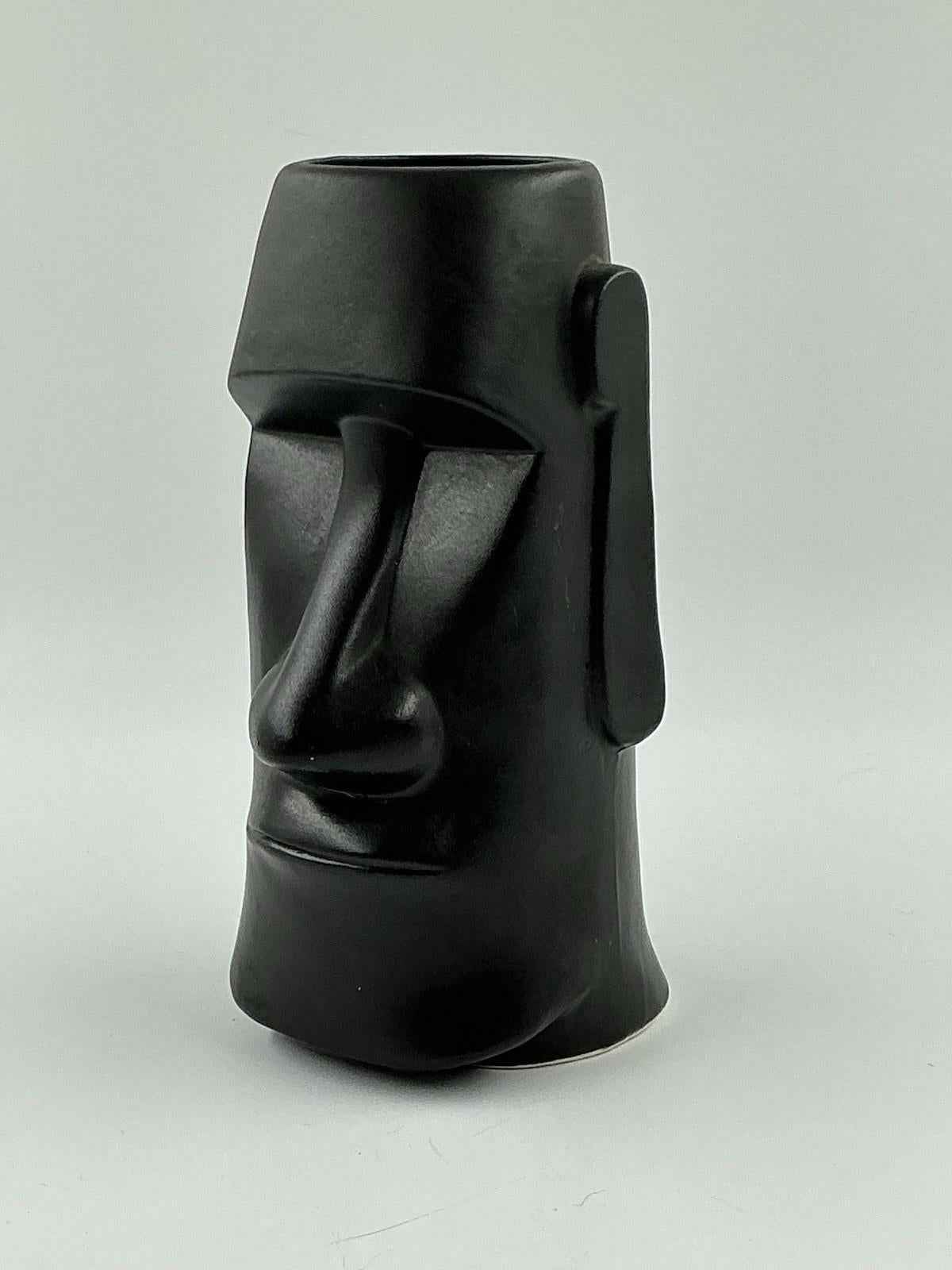 Vintage Tiki Mug Otagiri Japan Moai Black Hawaiian Tahitian Easter Island, 7” - Shop Under The Cedar