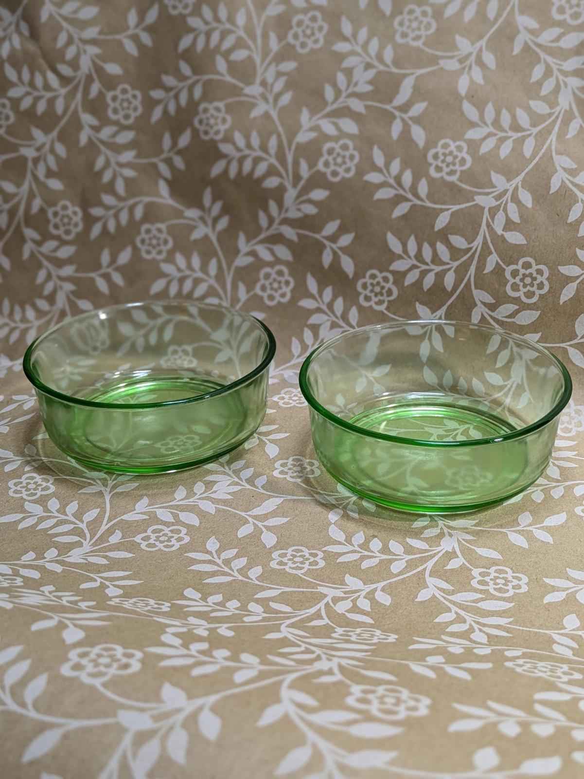 Vintage uranium glass berry bowls - Shop Under The Cedar