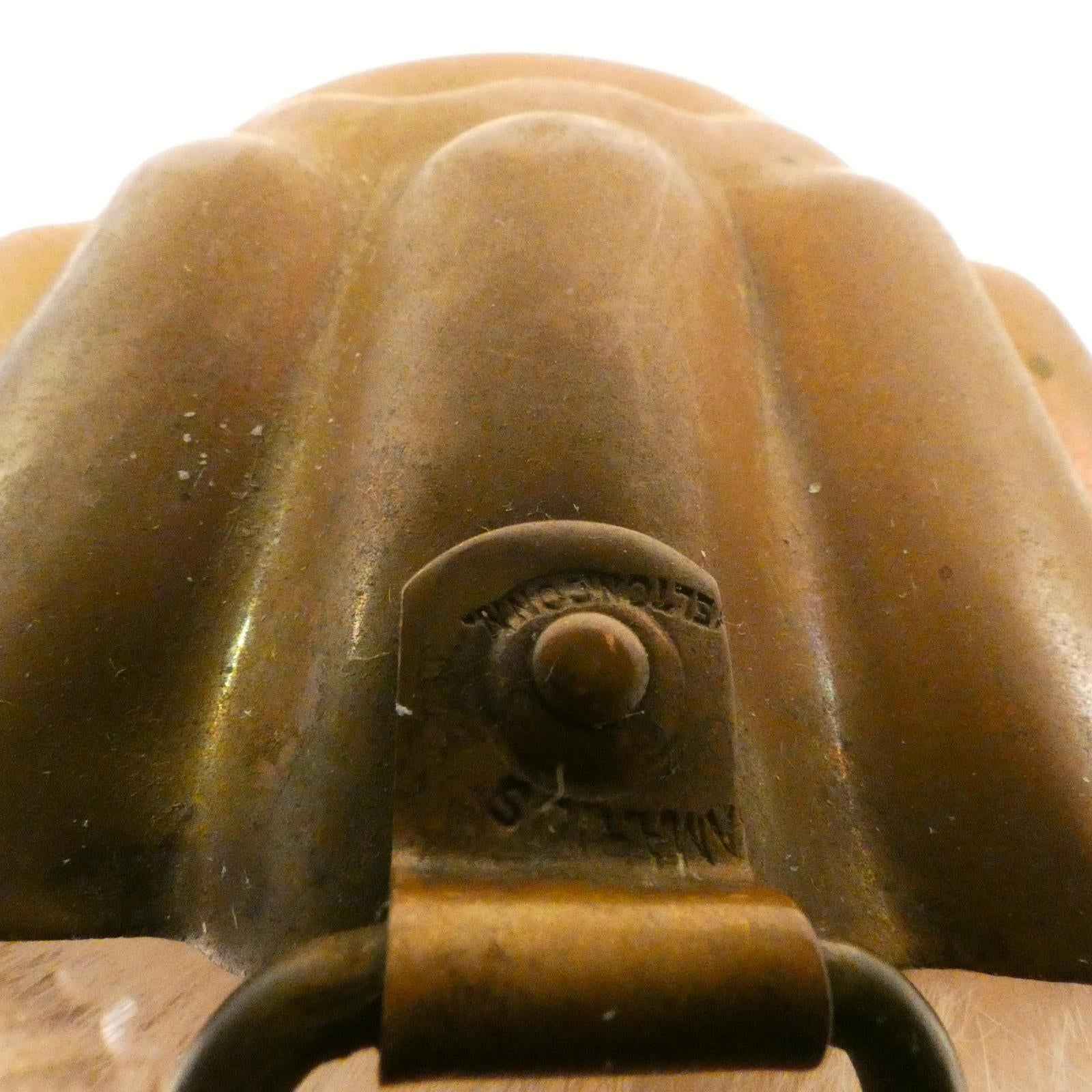 Samarius Copper fleur de lis aspic mold made in Shelton Conn. 1920's 6.5in x - Shop Under The Cedar