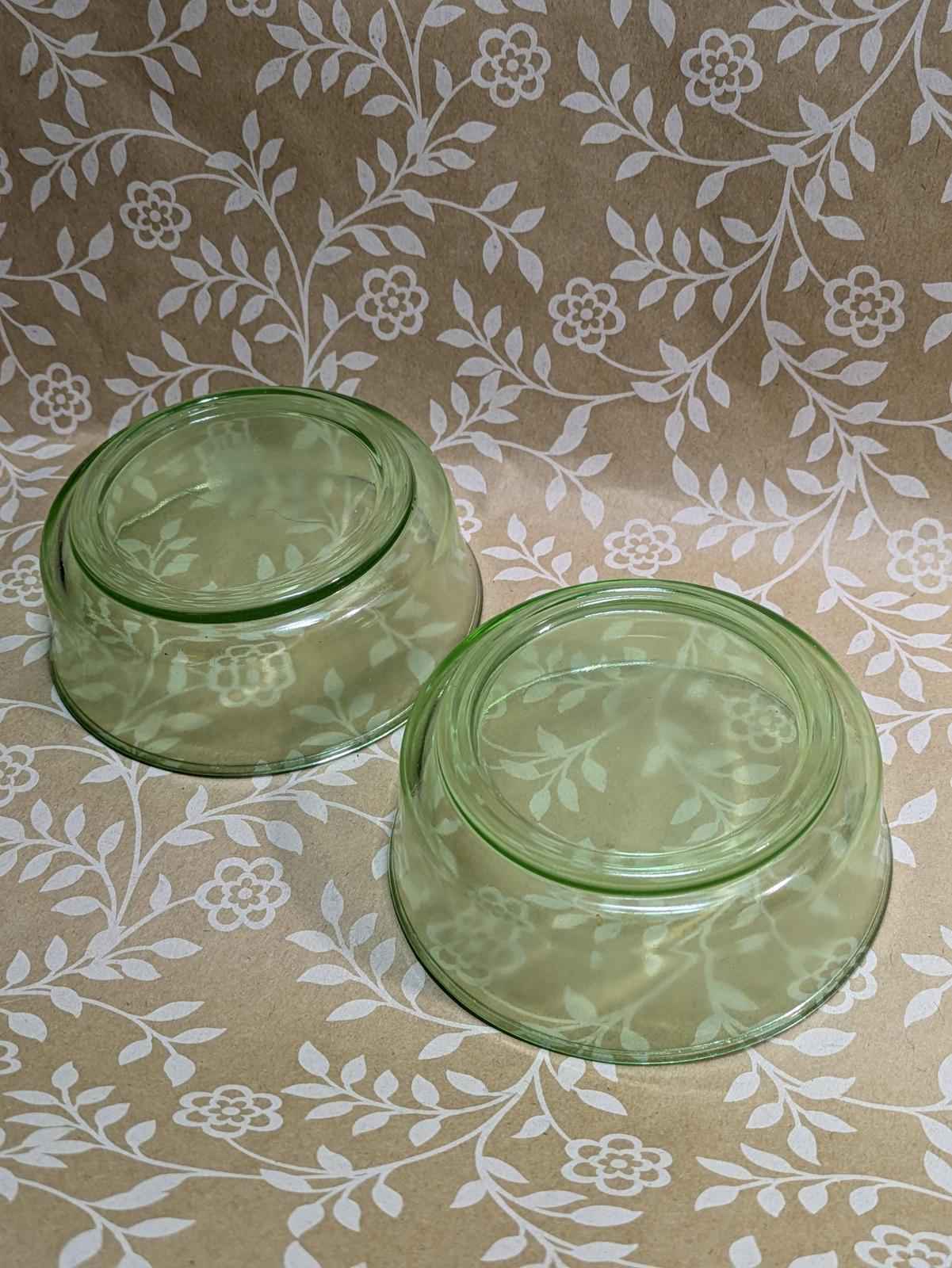 Vintage uranium glass berry bowls - Shop Under The Cedar