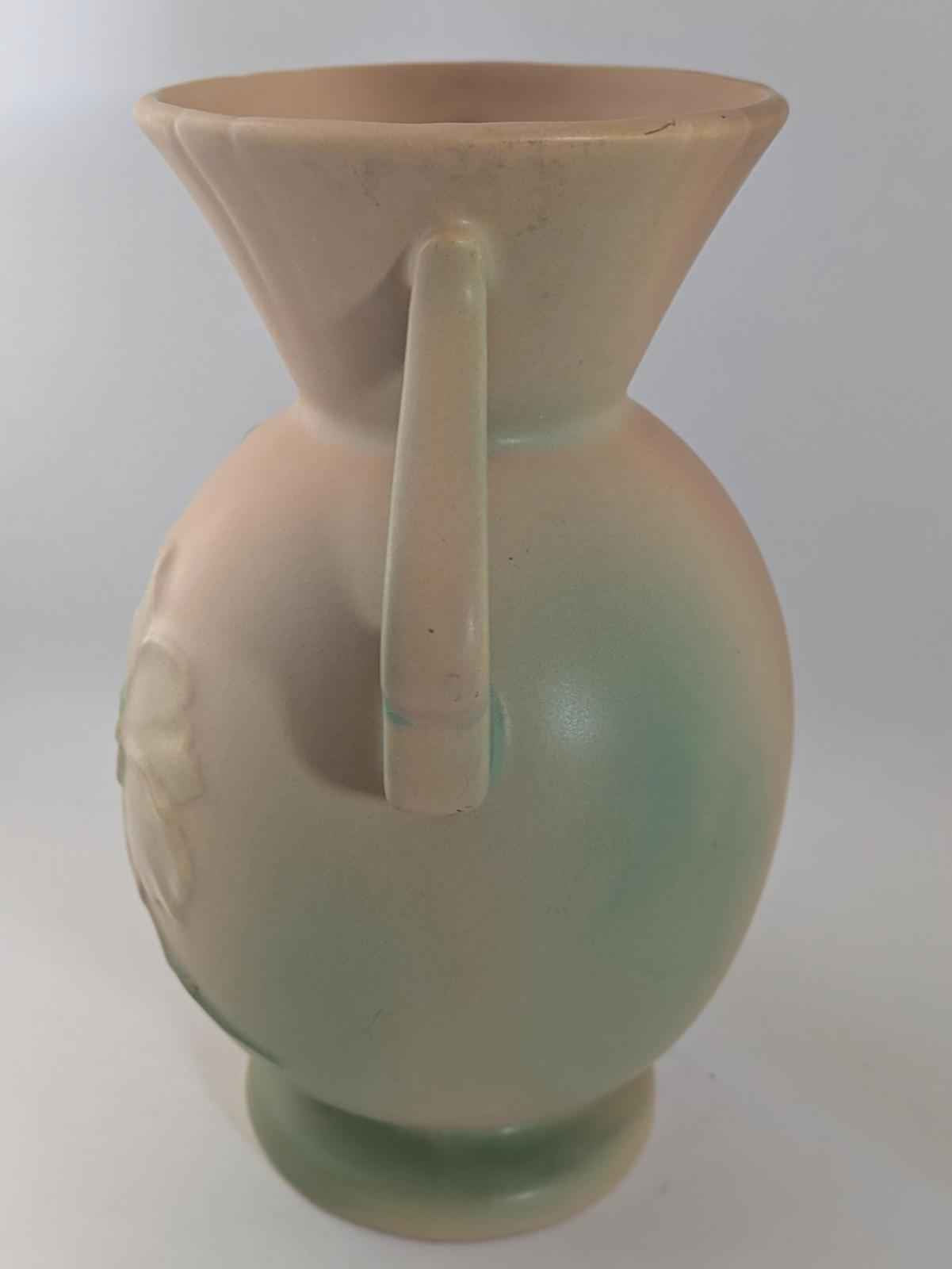 Antique Weller Pottery Matte Pink Green Wild Rose Ceramic Urn Vase Large.  9.75" Tall, 8"wide - Shop Under The Cedar