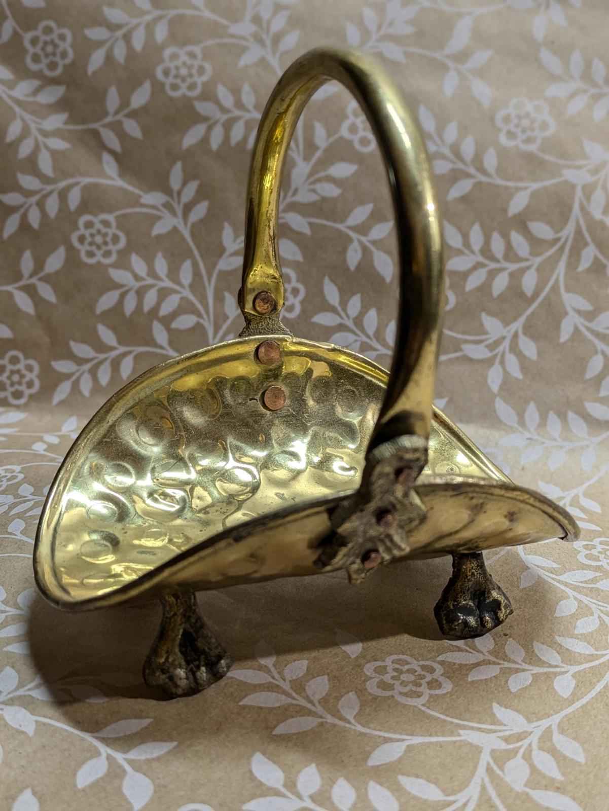 Vintage hammered brass miniature log holder - Shop Under The Cedar