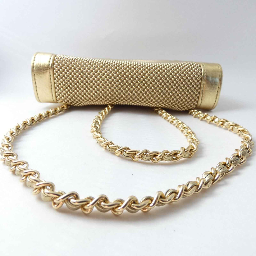 Whiting Davis International Gold Metal Mesh Structured Crossbody/Clutch with - Shop Under The Cedar