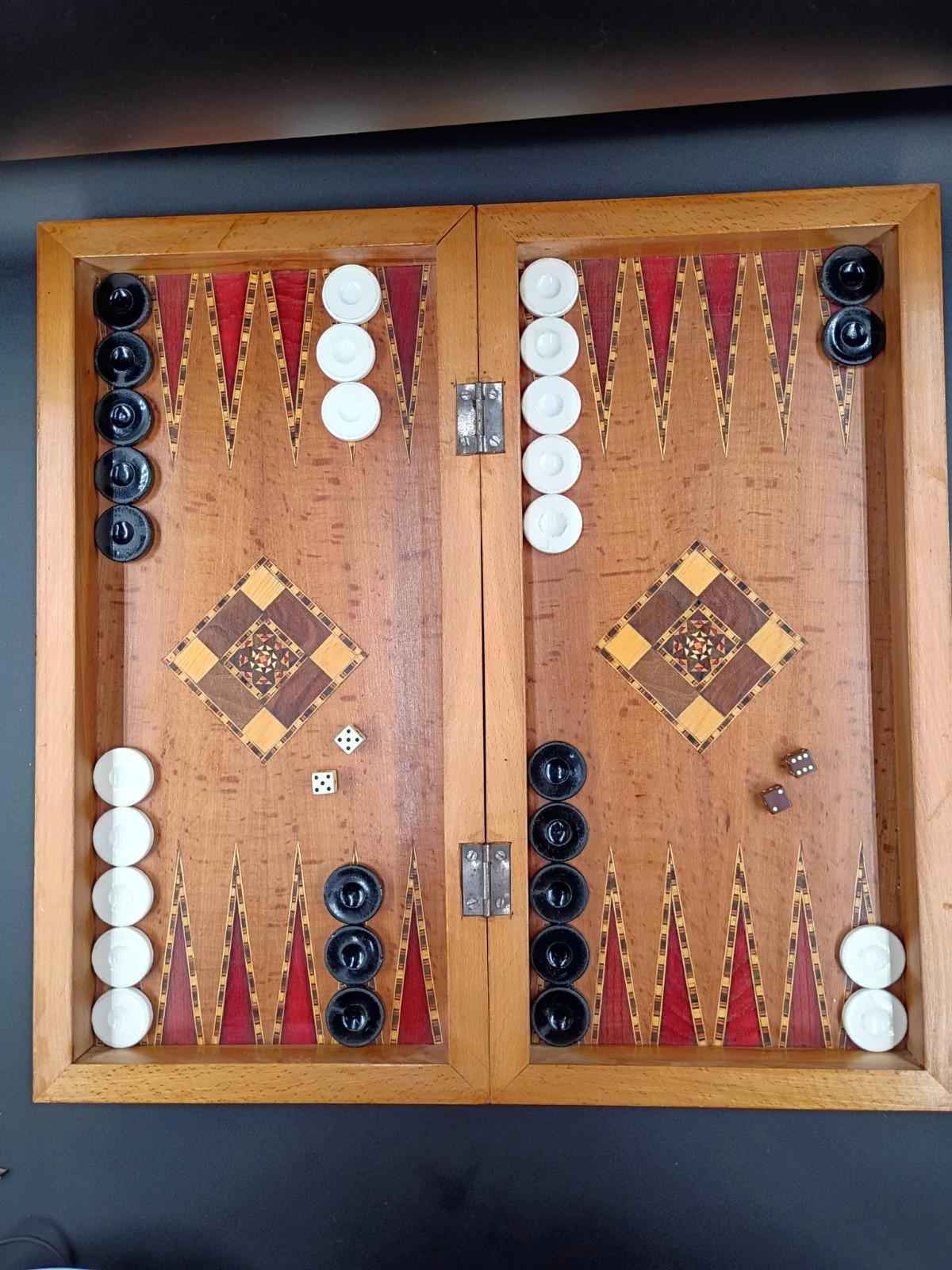 Handmade Wooden Inlaid Backgammon Set 19 In X 10 In X 3In Perfect Christmas Pres