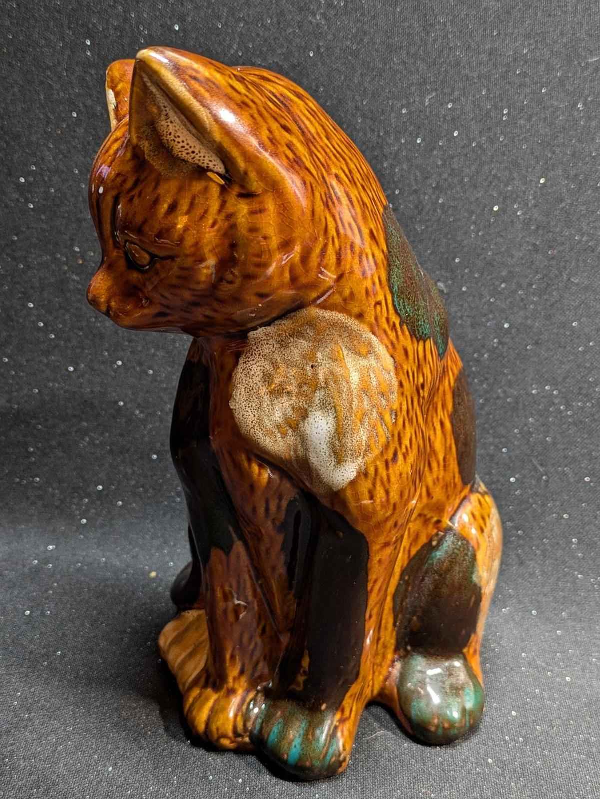 7 inch Ceramic Calico Cat Figurine - Shop Under The Cedar