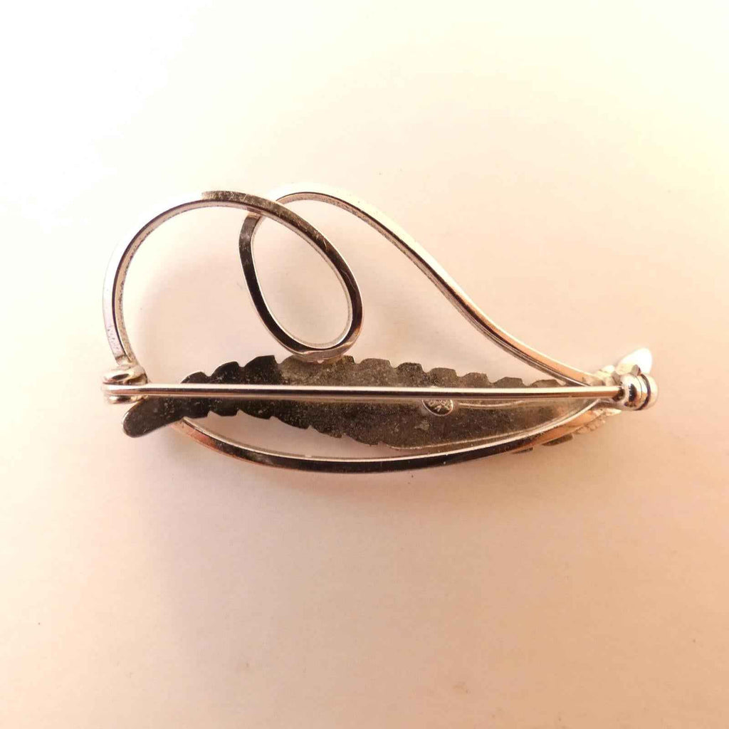 Vintage Van Dell Sterling Plume Slender Feather/Leaf Brooch Pin 1.75" long - Shop Under The Cedar