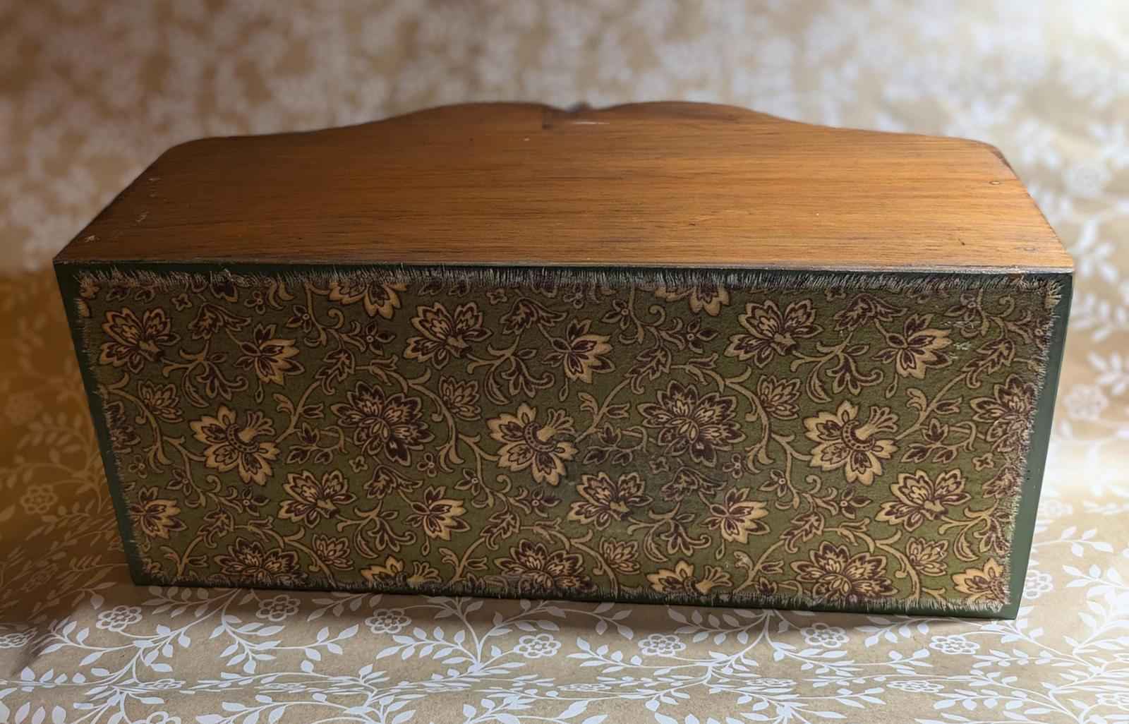 One of a kind handmade, wooden decoupage woodland mushroom design. desk storage - Shop Under The Cedar