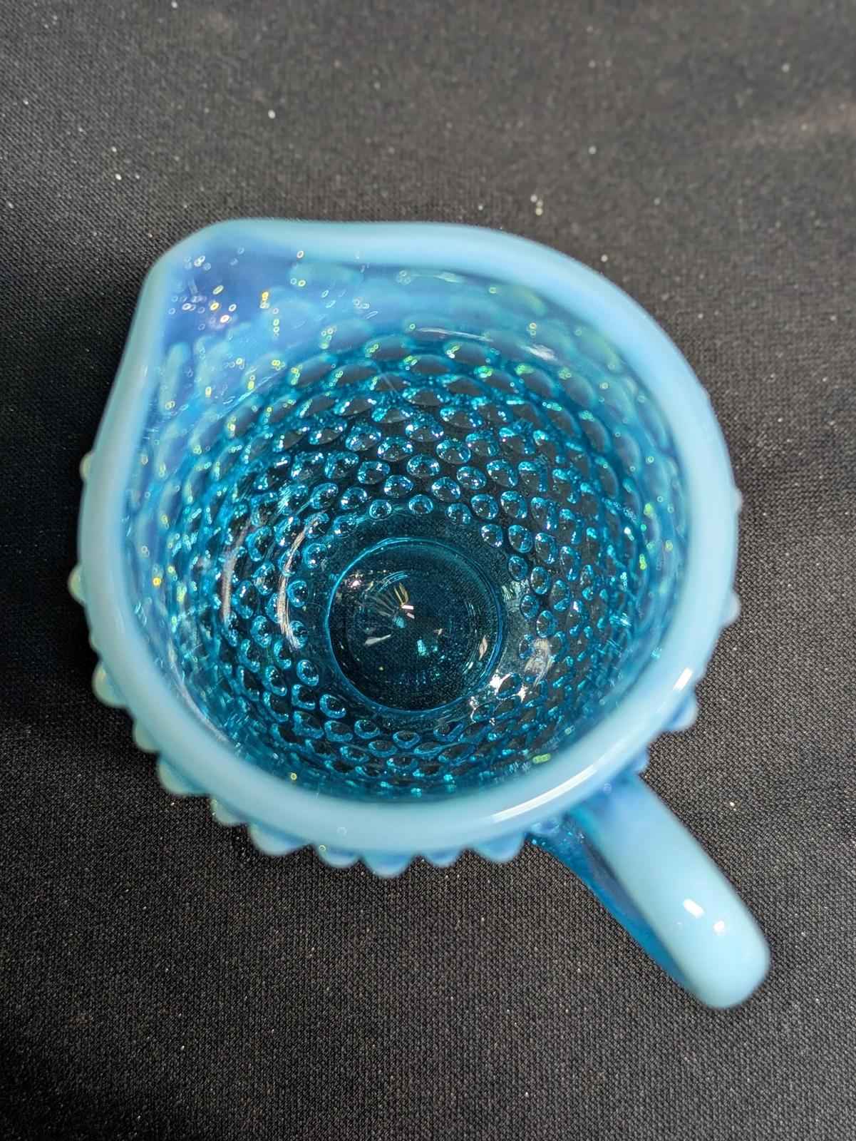 Vintage Fenton Blue Hobnail Glass Sugar & Creamer Set - Shop Under The Cedar