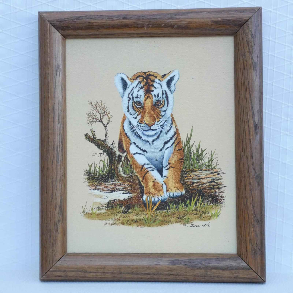 Tiger Painting by R. Smith (Not a Print) Framed, Signed and numbered, 8 x 10 - Shop Under The Cedar