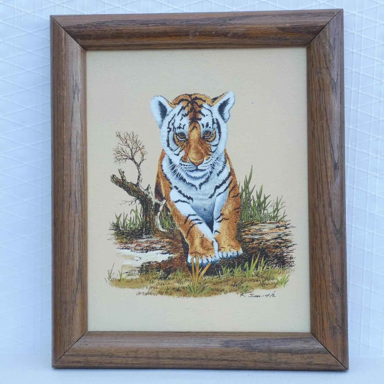 Tiger Painting by R. Smith (Not a Print) Framed, Signed and numbered, 8 x 10 - Shop Under The Cedar