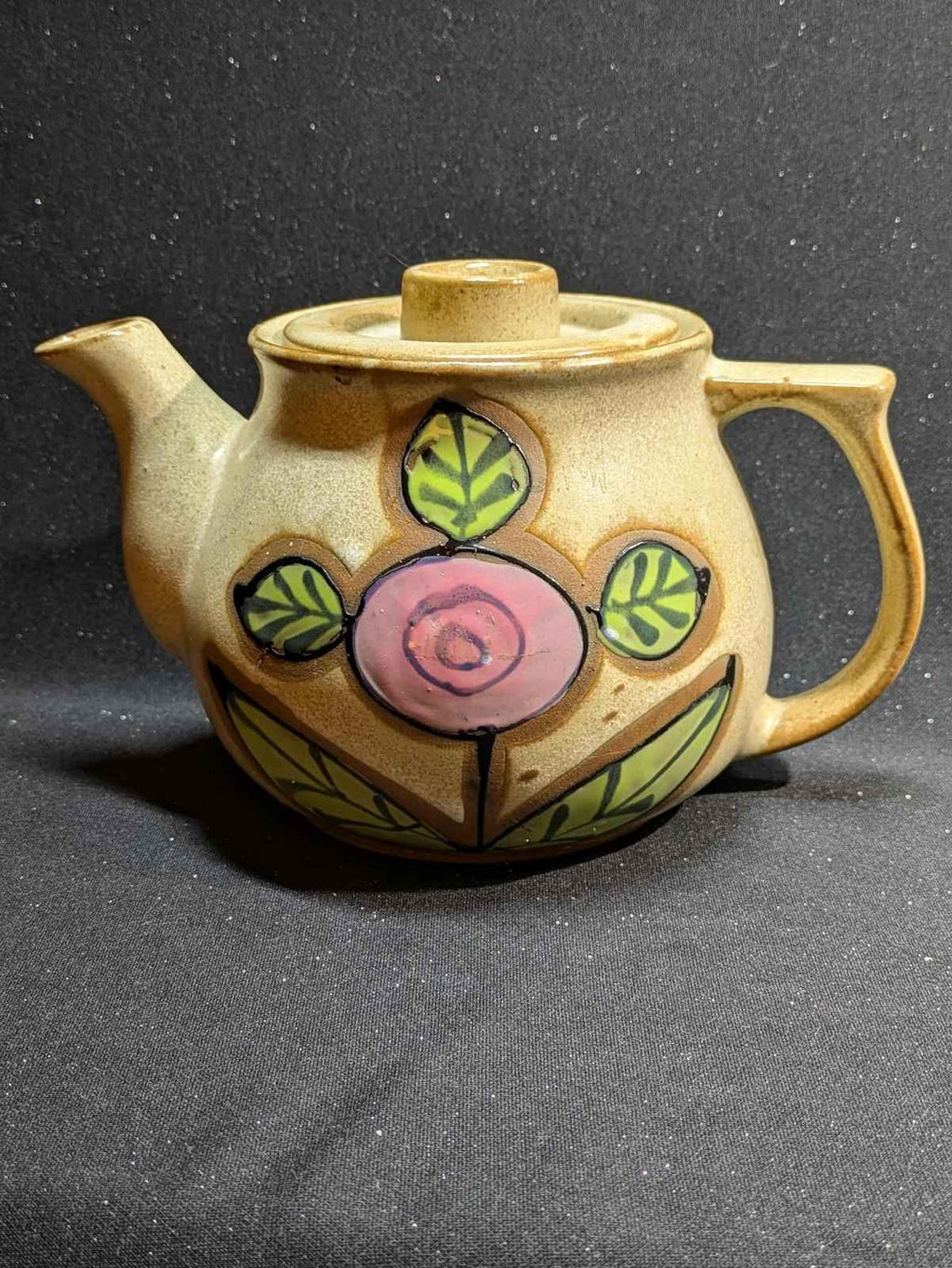 Vintage stoneware flower teapot made in Japan - Shop Under The Cedar