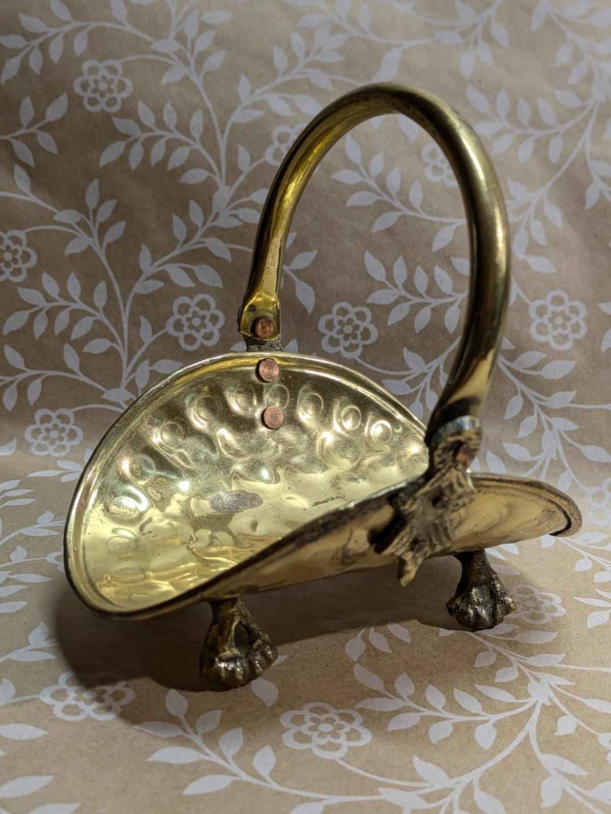 Vintage hammered brass miniature log holder - Shop Under The Cedar