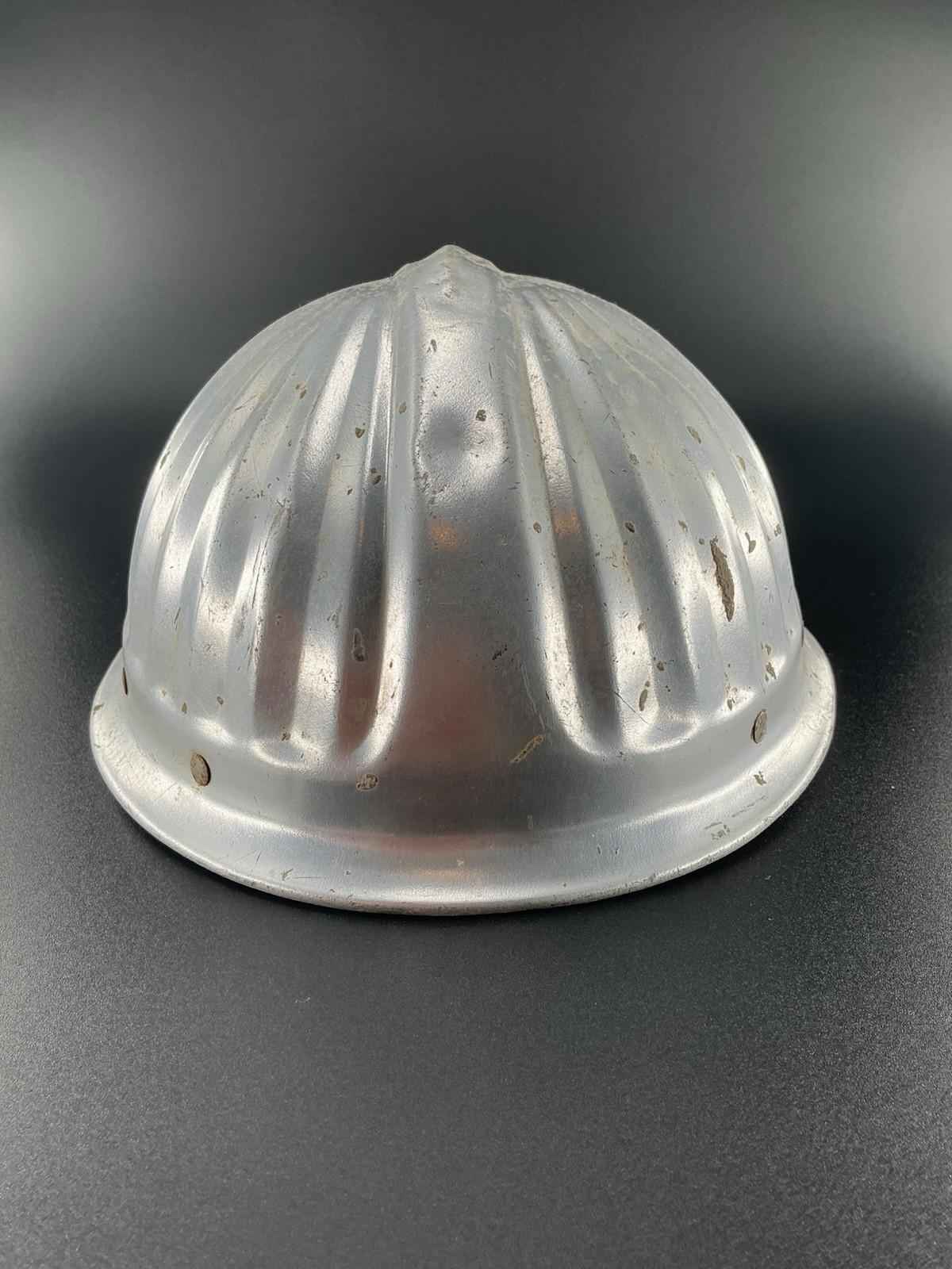 Vintage Aluminum Construction Helmet - Industrial Decor - Shop Under The Cedar