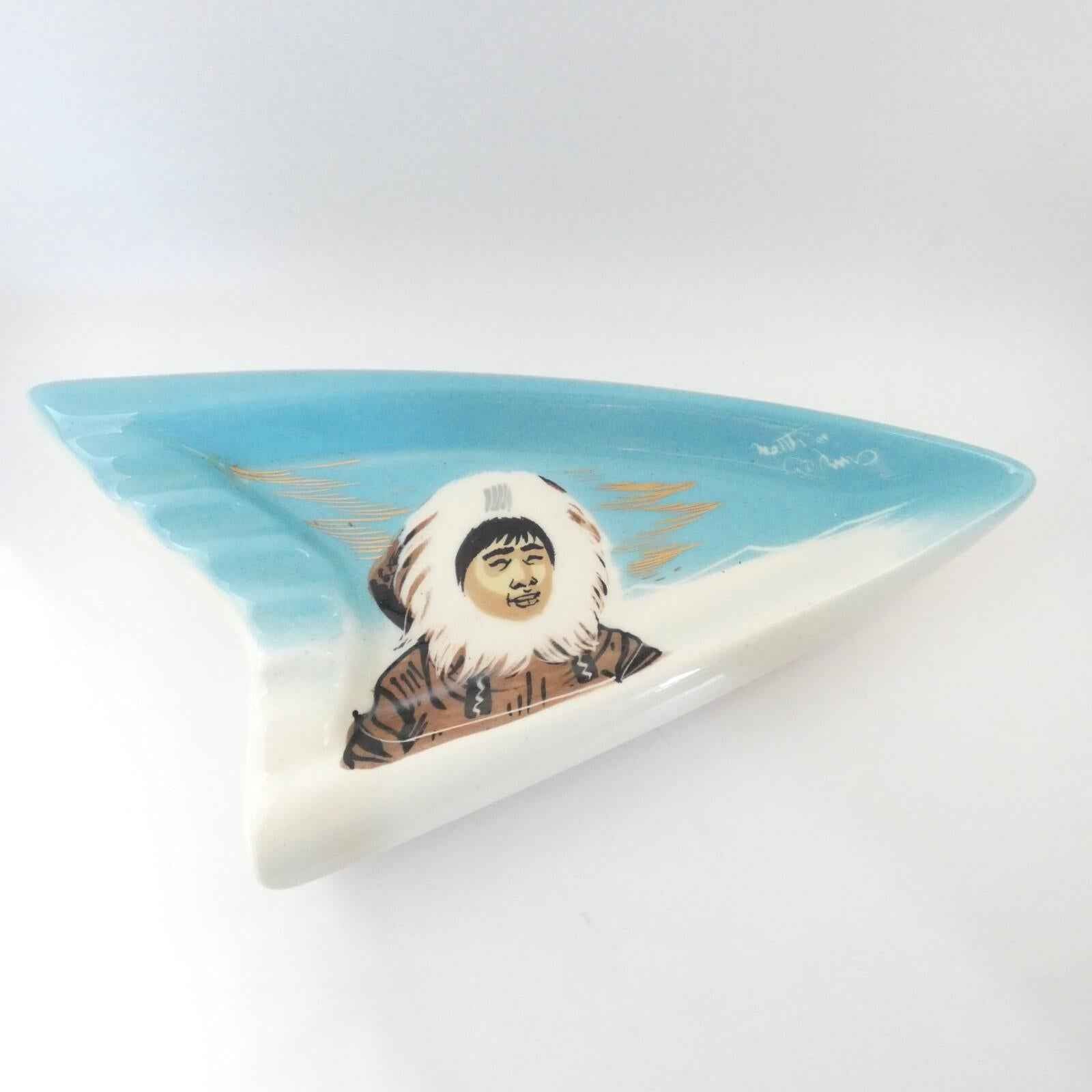 Vintage Matthew Adams Eskimo Ashtray and Lighter Set, Signed, MCM - Shop Under The Cedar