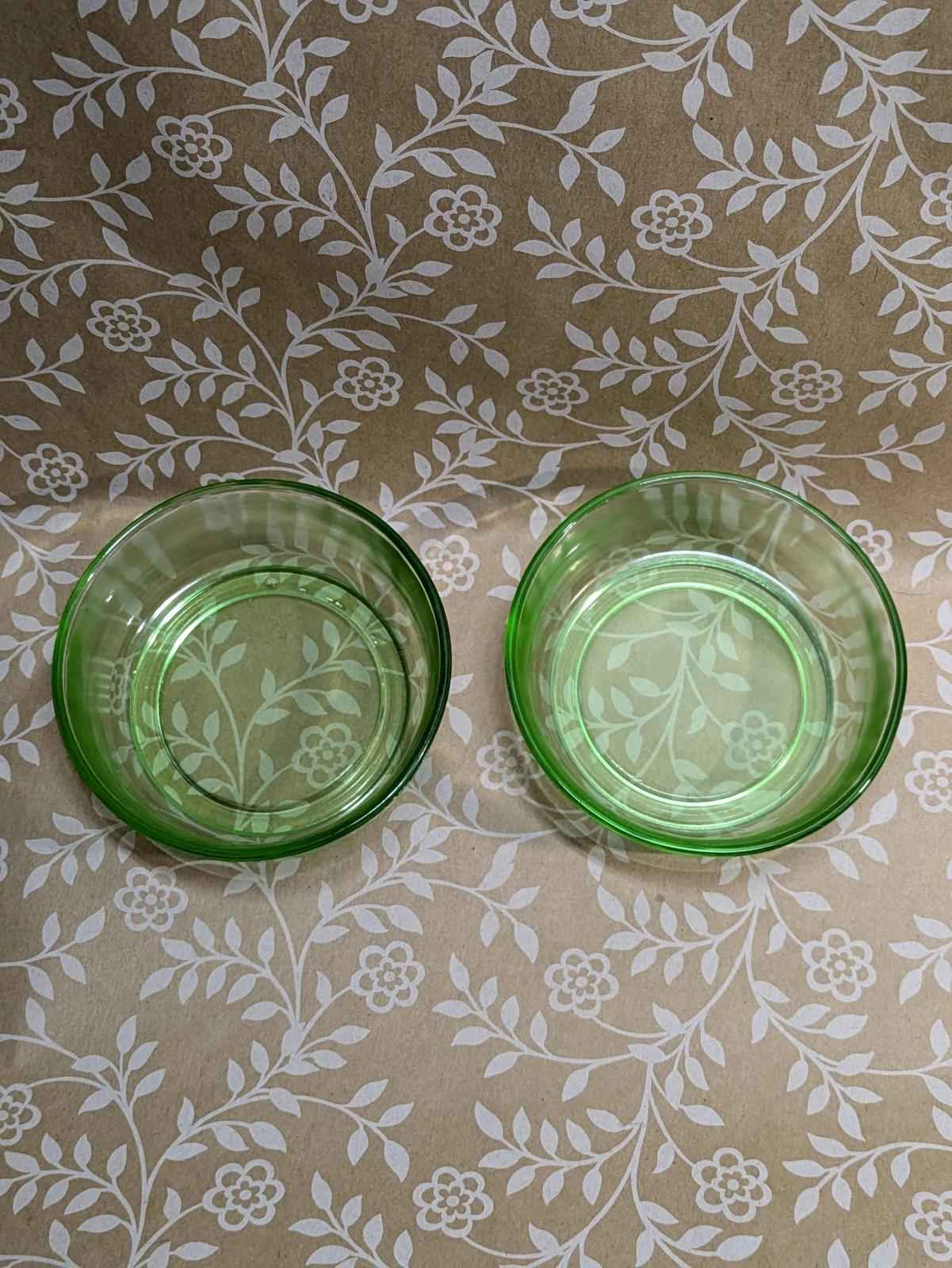 Vintage uranium glass berry bowls - Shop Under The Cedar