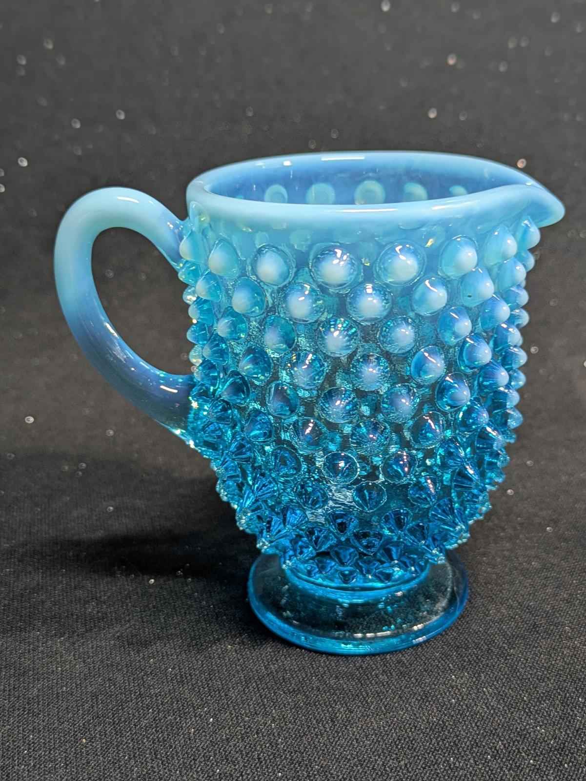 Vintage Fenton Blue Hobnail Glass Sugar & Creamer Set - Shop Under The Cedar