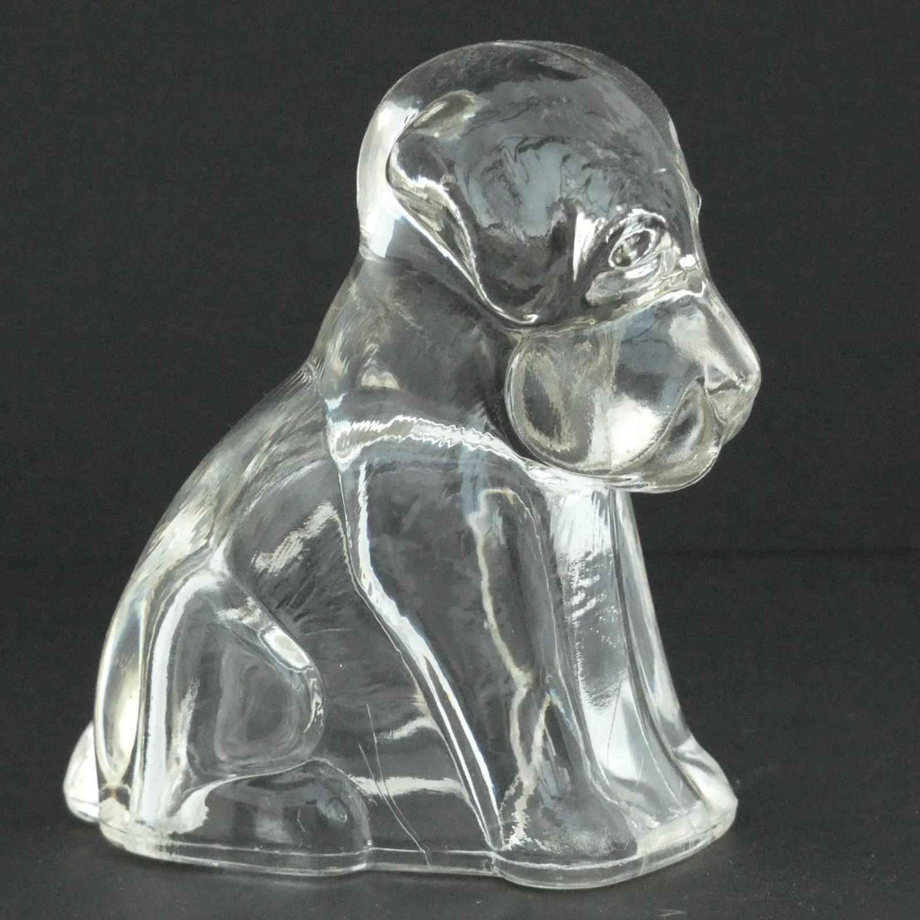 Vintage Hollow Sad Glass Dog Candy Container 1940's Refillable - Shop Under The Cedar