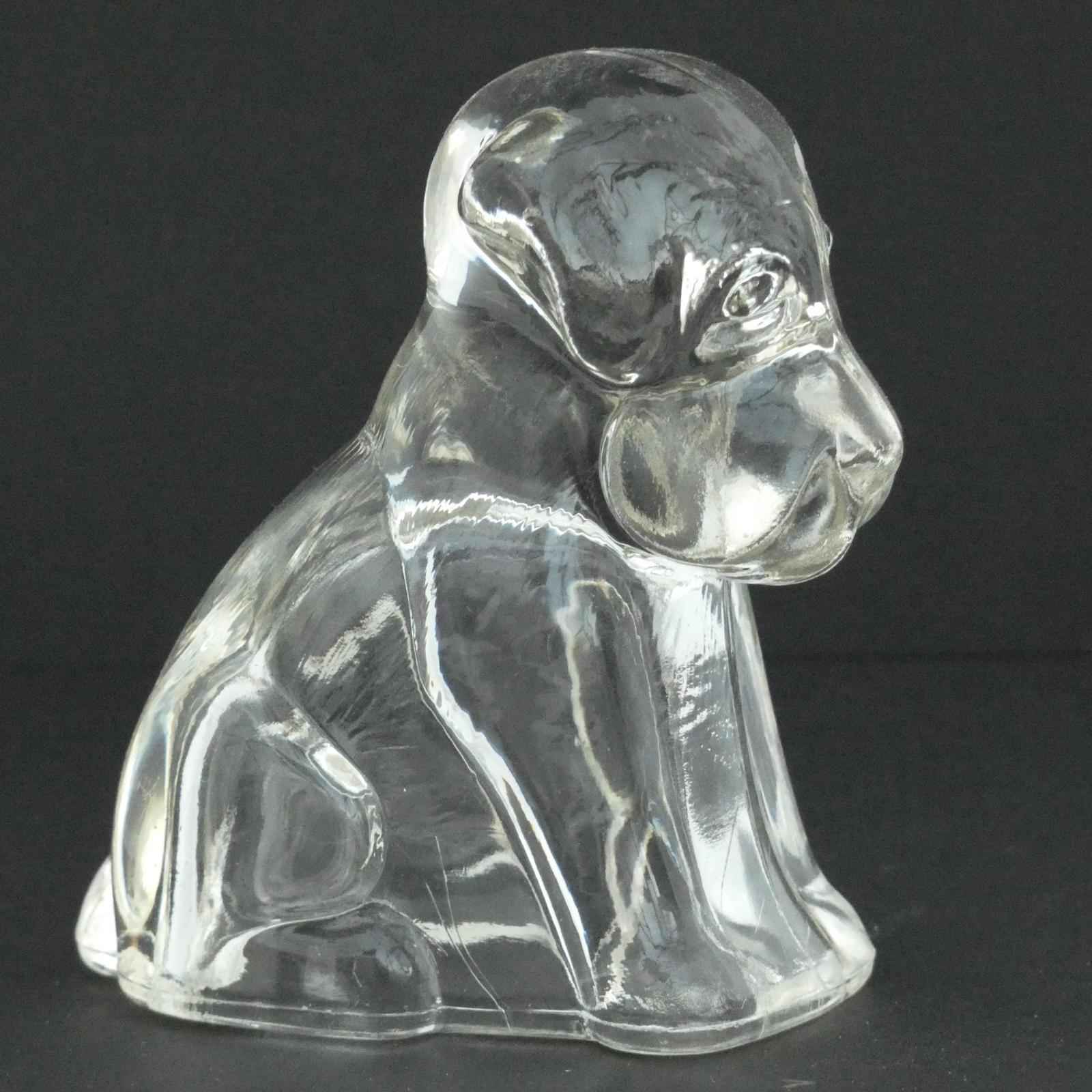 Vintage Hollow Sad Glass Dog Candy Container 1940's Refillable - Shop Under The Cedar