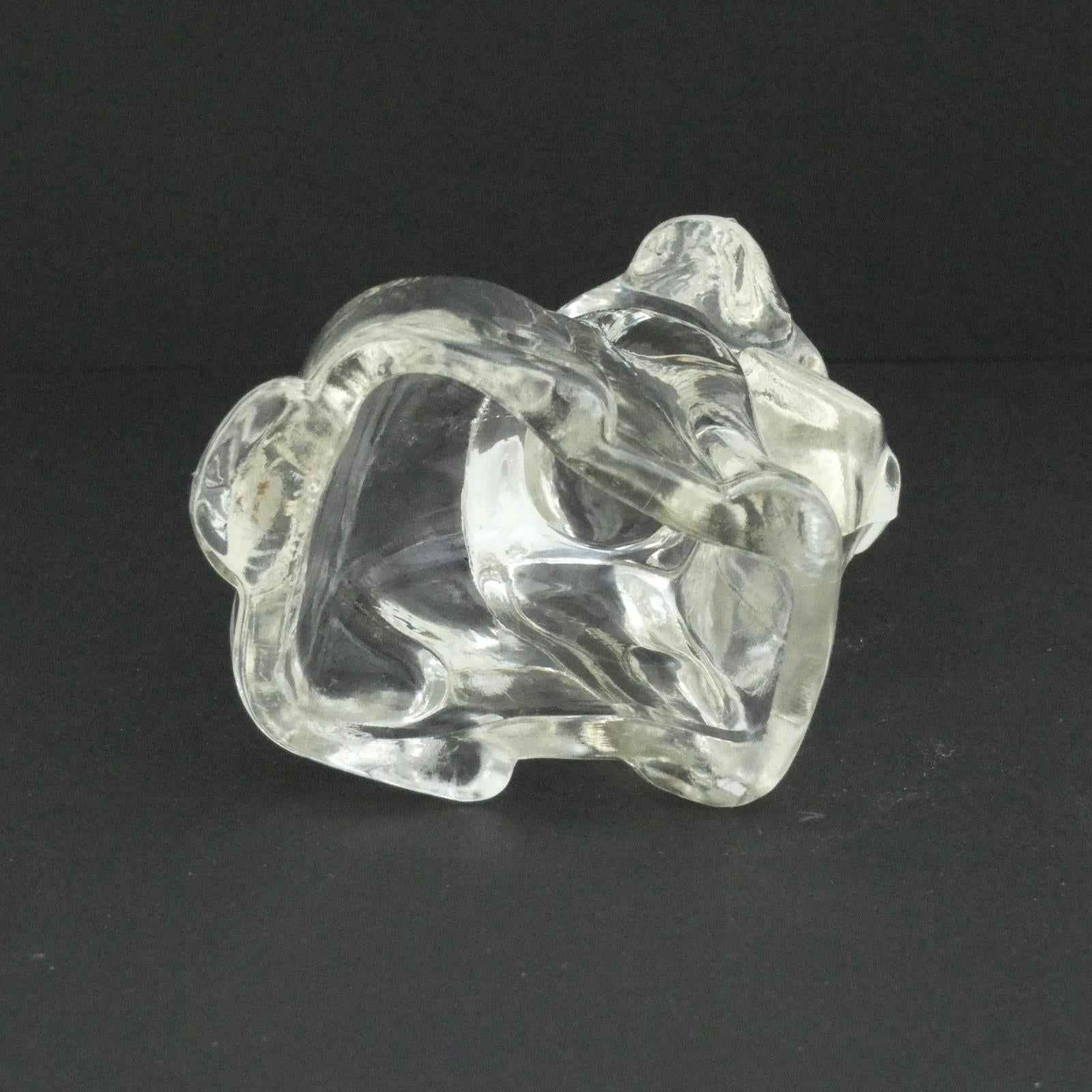 Vintage Hollow Sad Glass Dog Candy Container 1940's Refillable - Shop Under The Cedar