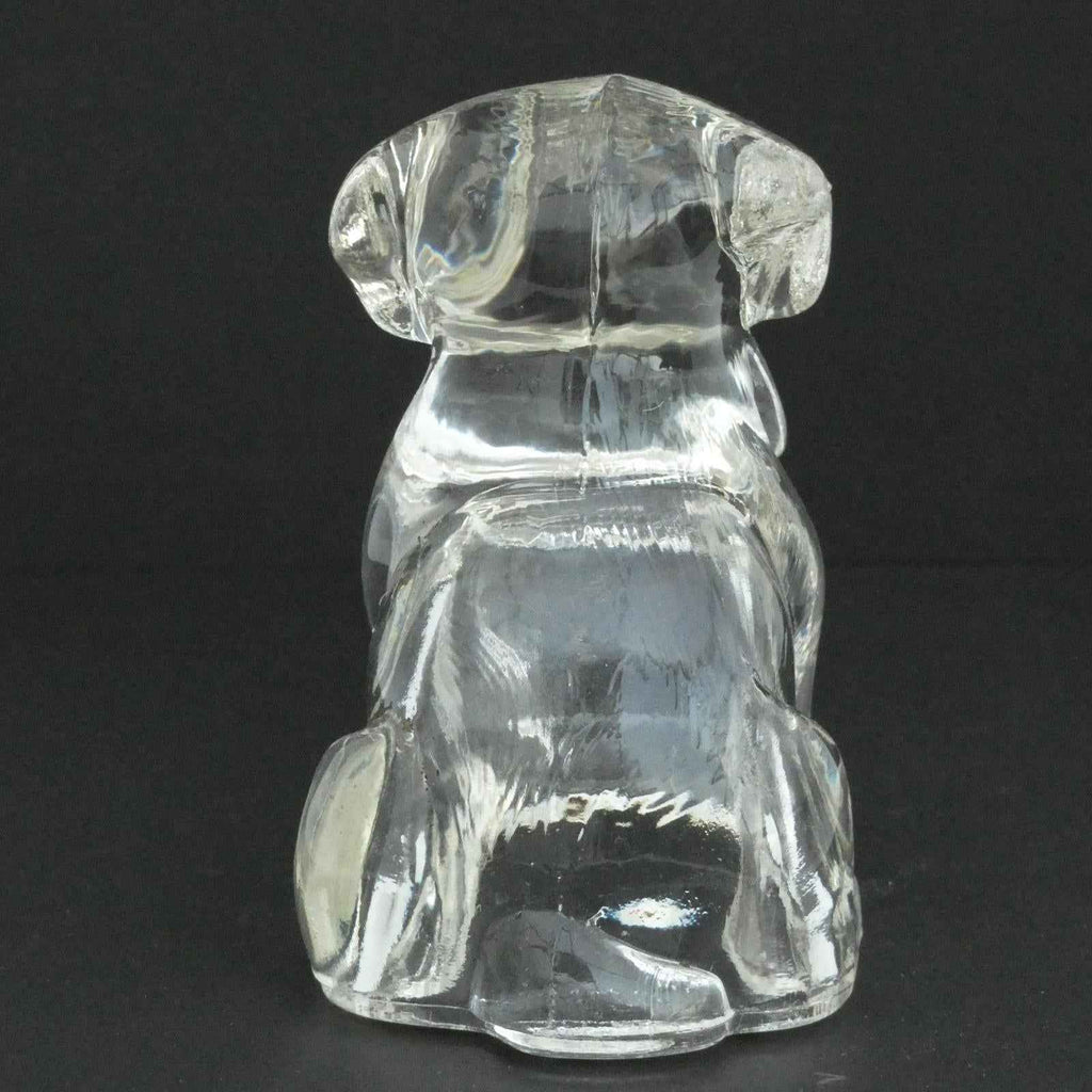 Vintage Hollow Sad Glass Dog Candy Container 1940's Refillable - Shop Under The Cedar