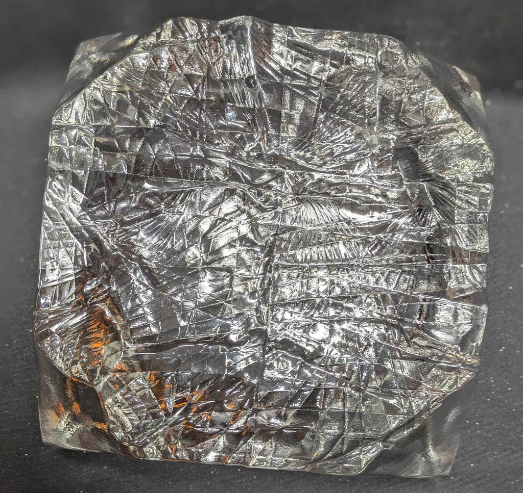 Vintage Iittala Square Glass Bowl With Ice Textured Base. - Shop Under The Cedar