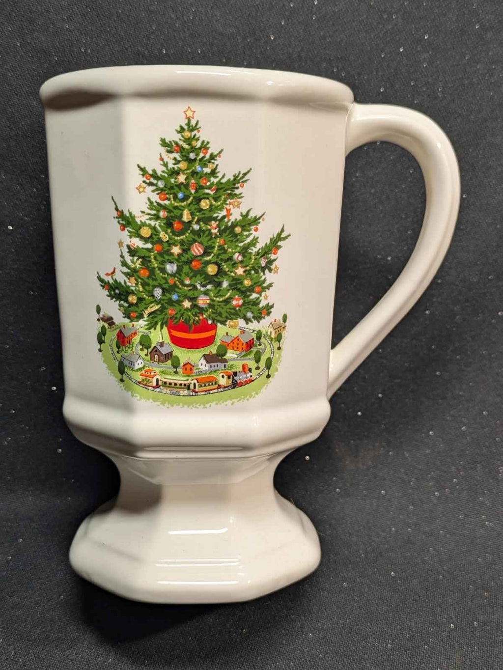 Set of 8 PFALTZGRAFF Christmas Tree HERITAGE Footed Pedestal Mugs Irish Coffee - Shop Under The Cedar
