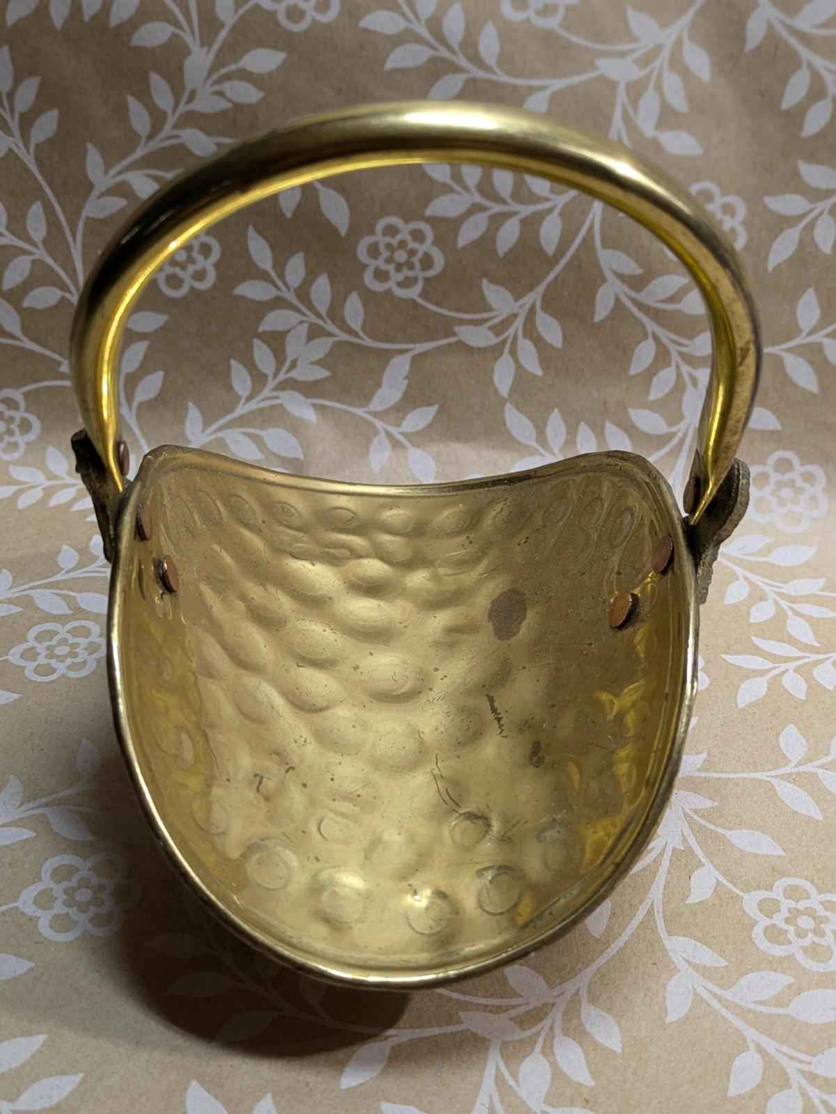 Vintage hammered brass miniature log holder - Shop Under The Cedar