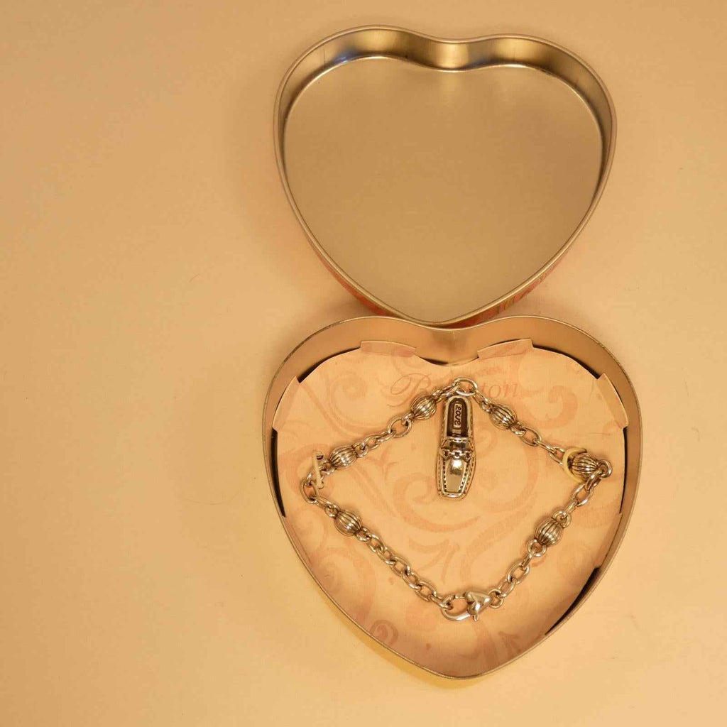 Brighton Women’s  Charmed Life Foot Charm Bracelet, Silver Plated, One shoe - Shop Under The Cedar