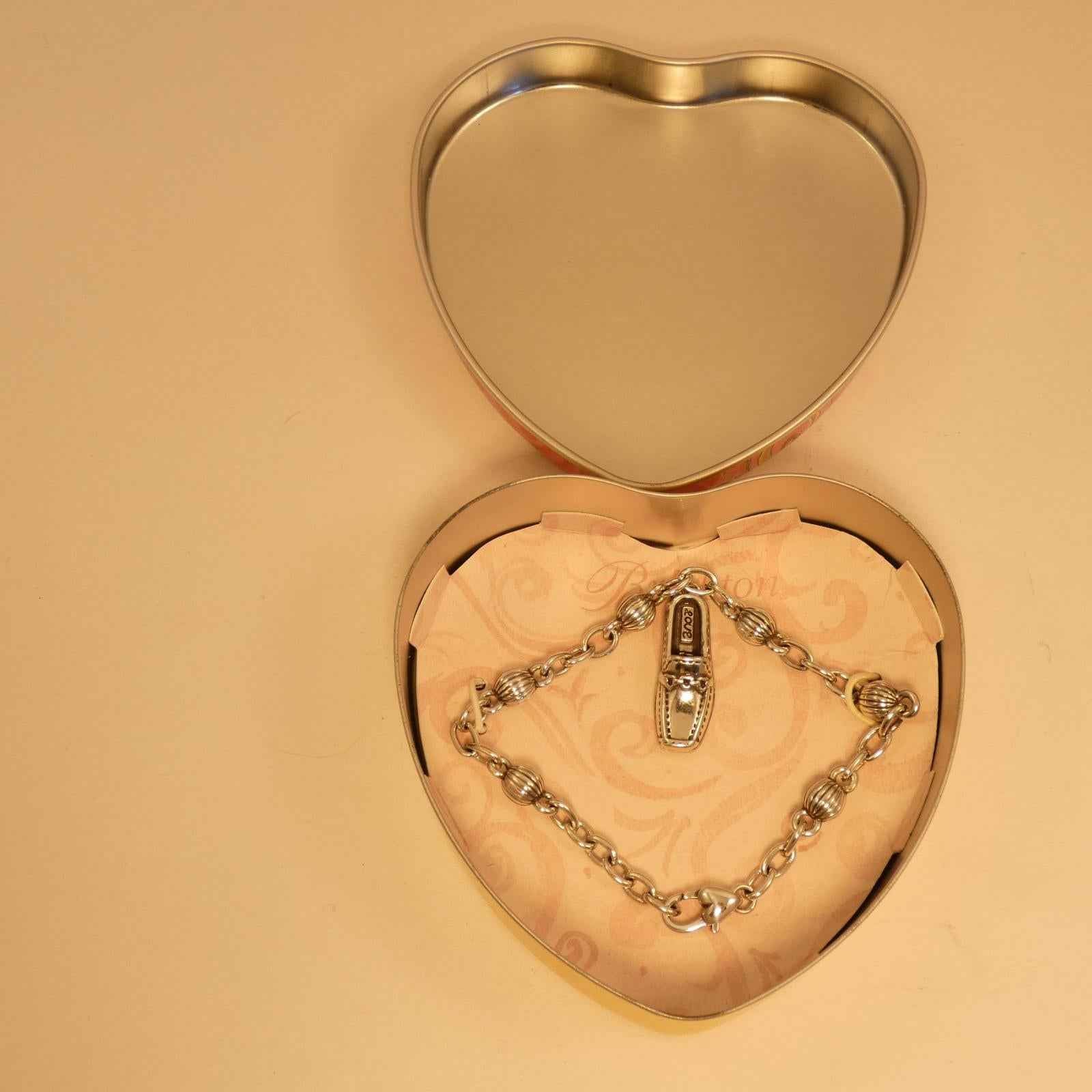 Brighton Women’s  Charmed Life Foot Charm Bracelet, Silver Plated, One shoe - Shop Under The Cedar