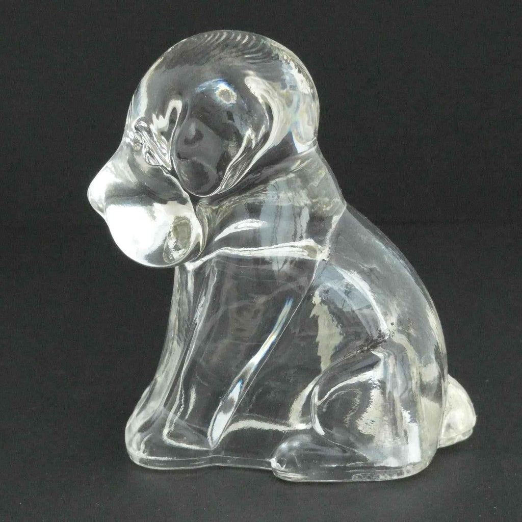 Vintage Hollow Sad Glass Dog Candy Container 1940's Refillable - Shop Under The Cedar