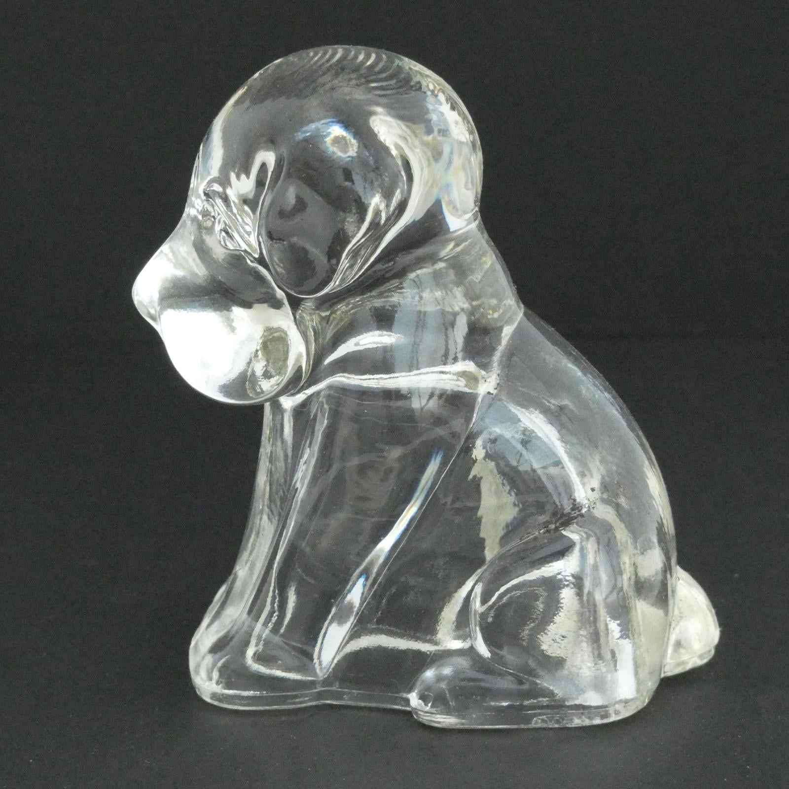 Vintage Hollow Sad Glass Dog Candy Container 1940's Refillable - Shop Under The Cedar