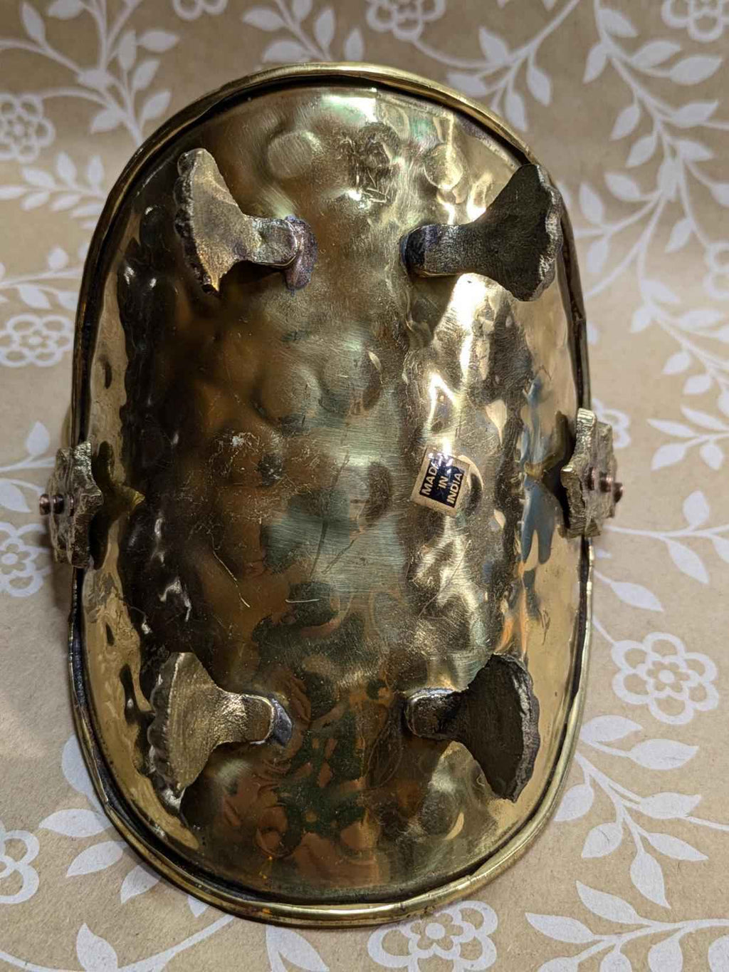 Vintage hammered brass miniature log holder - Shop Under The Cedar