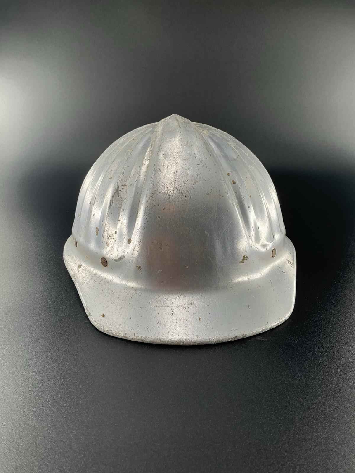 Vintage Aluminum Construction Helmet - Industrial Decor - Shop Under The Cedar