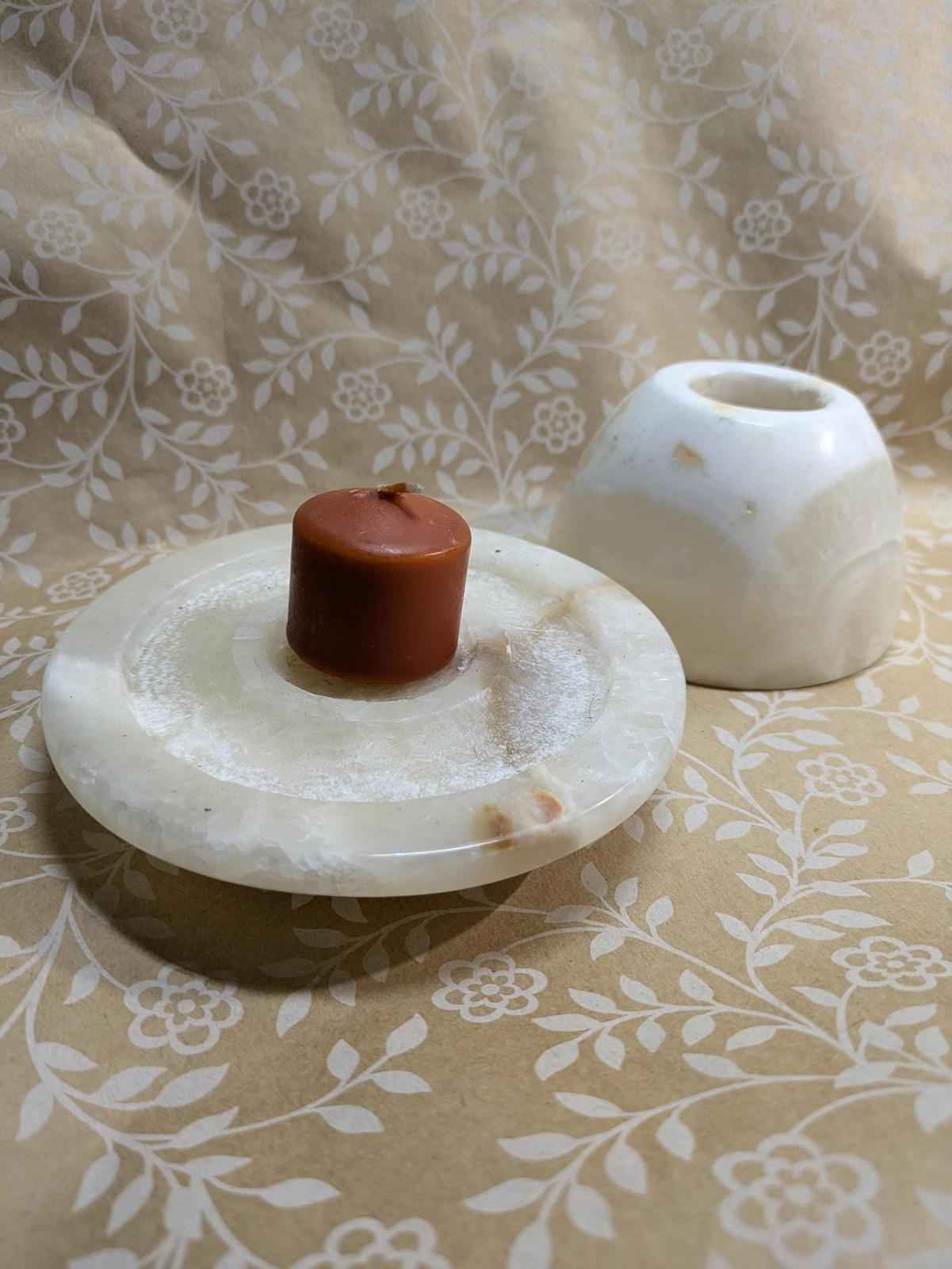 Alabaster Stone Candle Holder Cup Hand Carved - Shop Under The Cedar