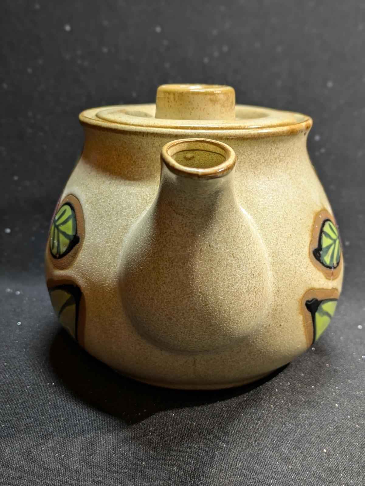 Vintage stoneware flower teapot made in Japan - Shop Under The Cedar