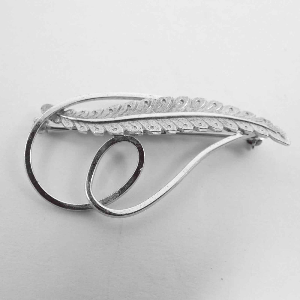 Vintage Van Dell Sterling Plume Slender Feather/Leaf Brooch Pin 1.75" long - Shop Under The Cedar