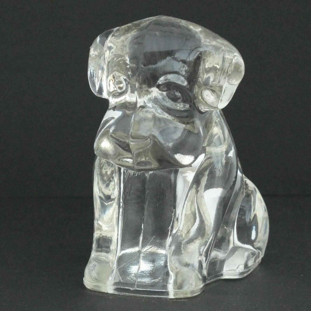Vintage Hollow Sad Glass Dog Candy Container 1940's Refillable - Shop Under The Cedar
