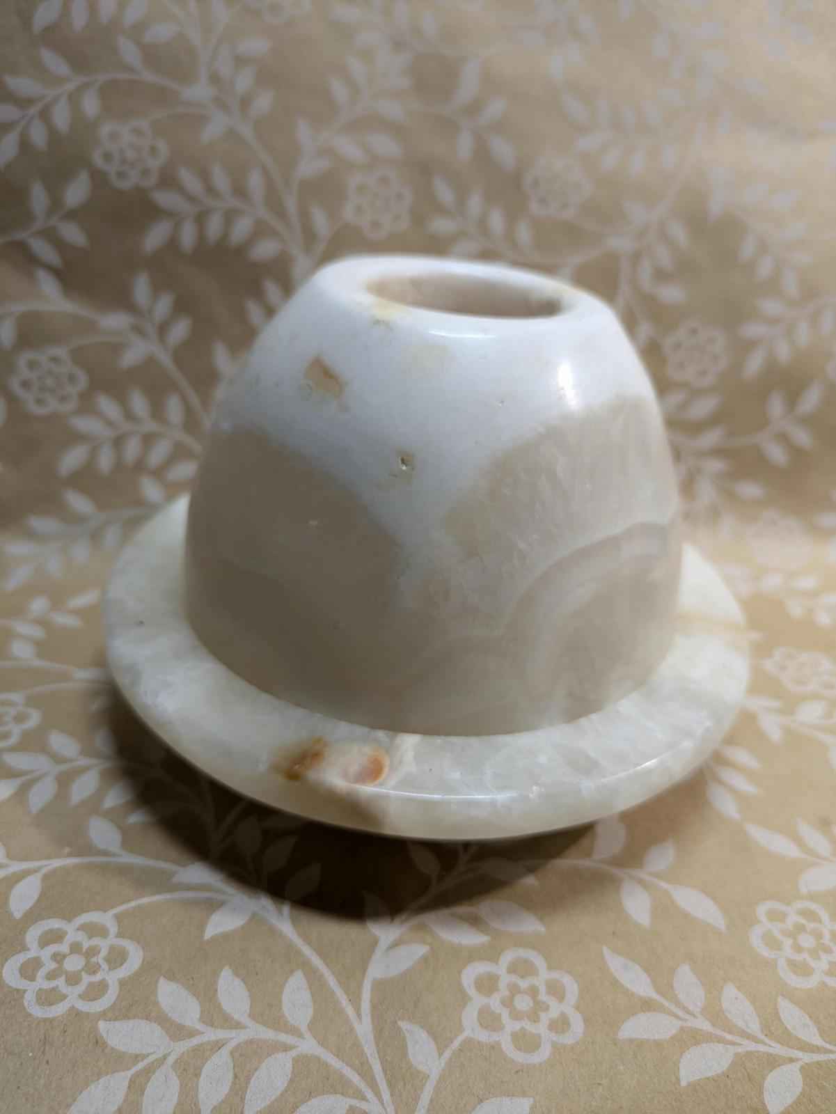 Alabaster Stone Candle Holder Cup Hand Carved - Shop Under The Cedar