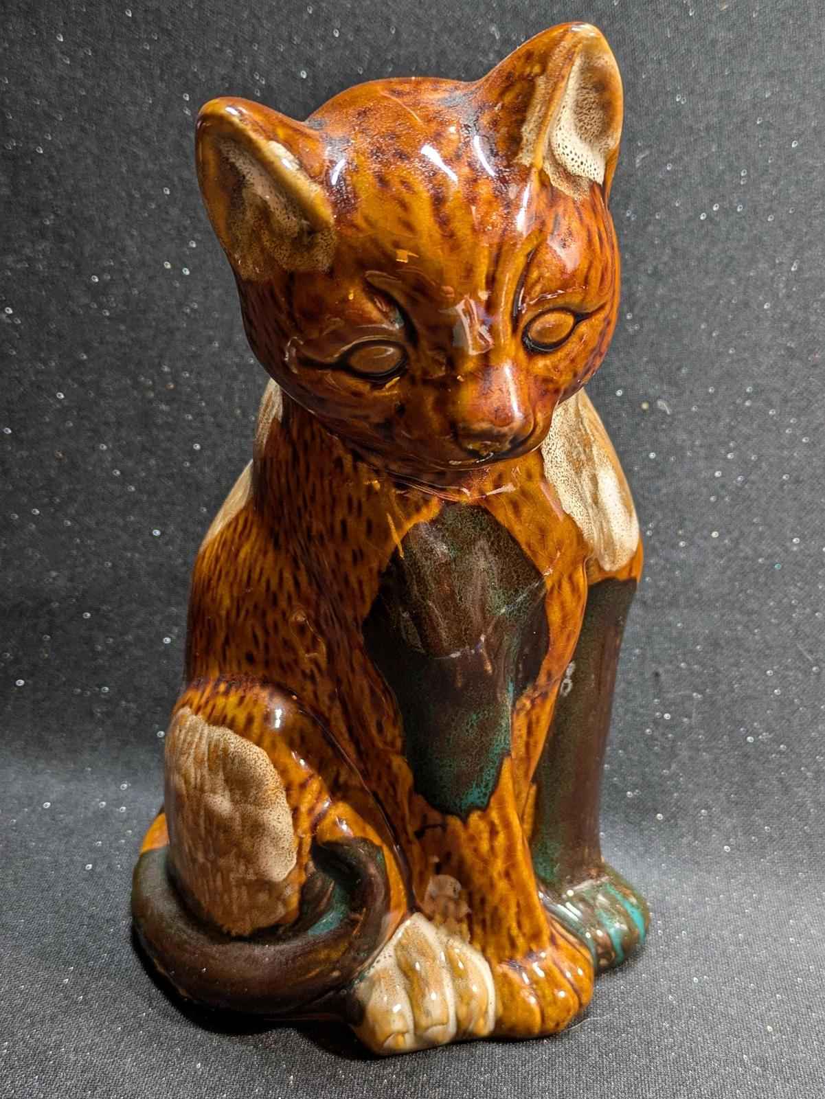 7 inch Ceramic Calico Cat Figurine - Shop Under The Cedar