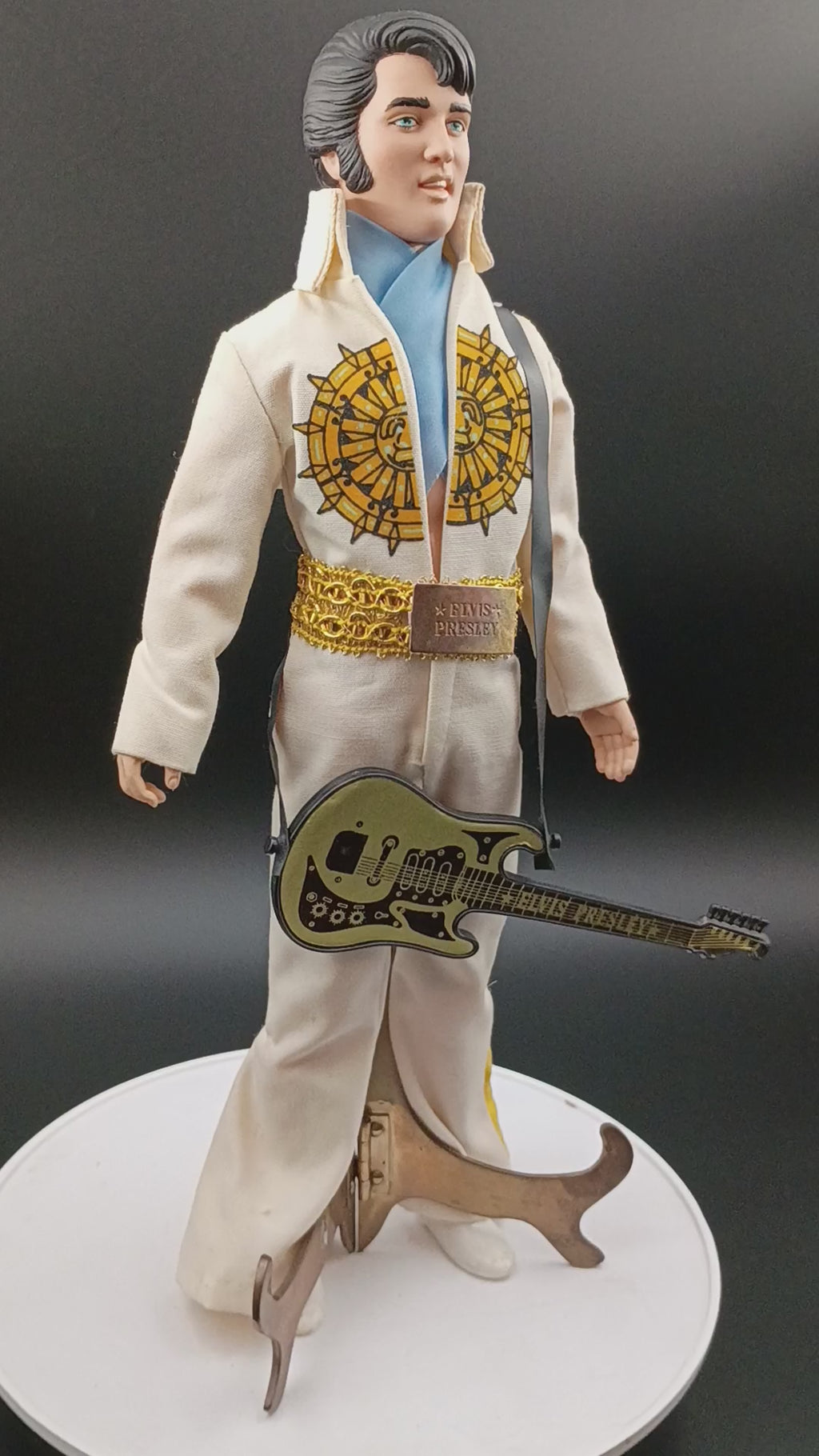 Vintage 1984 Elvis Presley Doll Eugene "WHITE OUTFIT" For Graceland, 12in tall