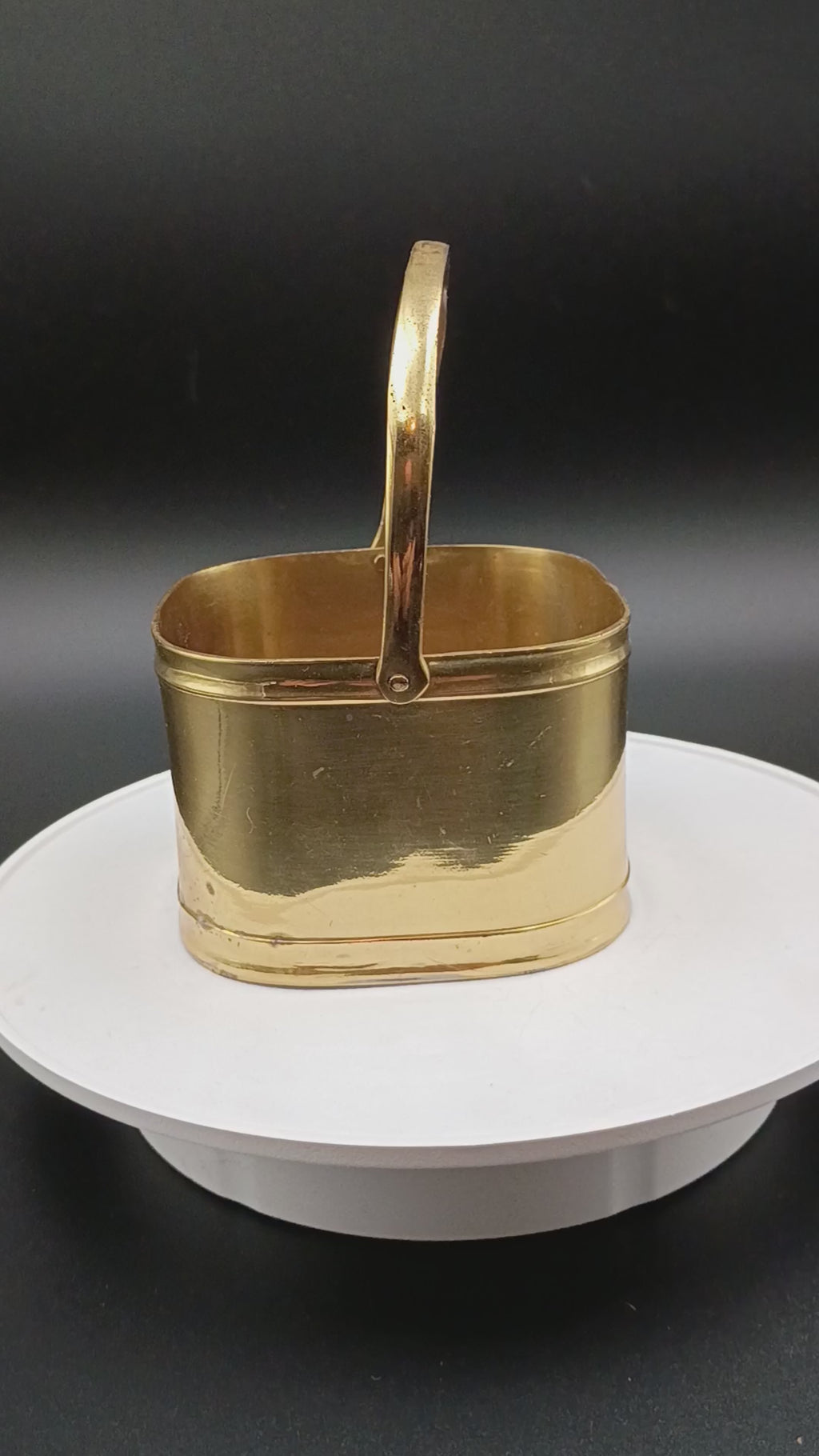 Solid brass basket marked Malek industries made in India