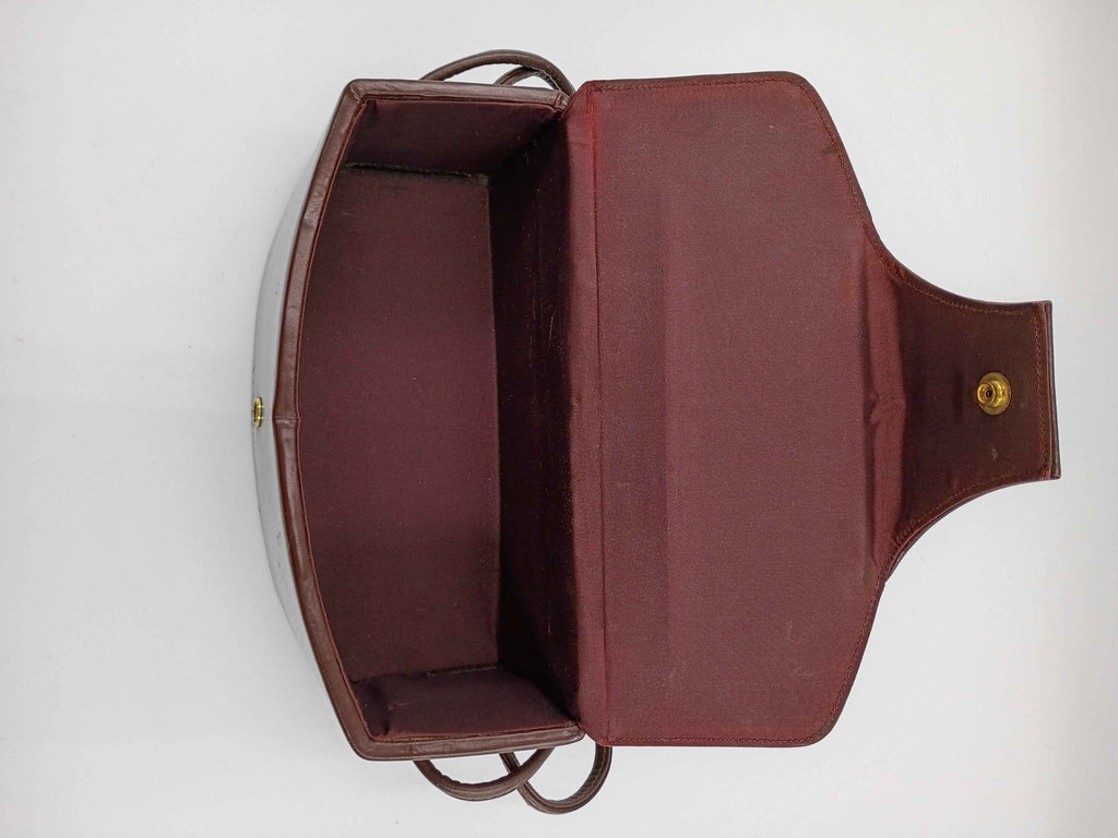 Rigid leather purse / handbag with handles - Shop Under The Cedar