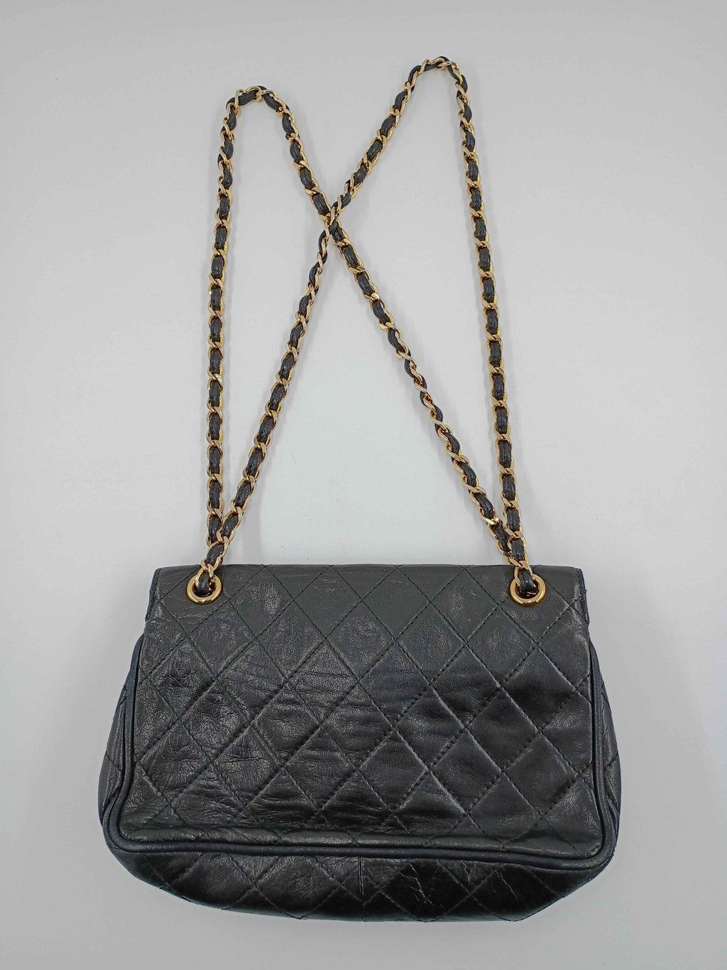 Stefano Handbag Genuine Leather Vintage Black Italian Shoulder Bag, Red Interior.  6in x 9in - Shop Under The Cedar