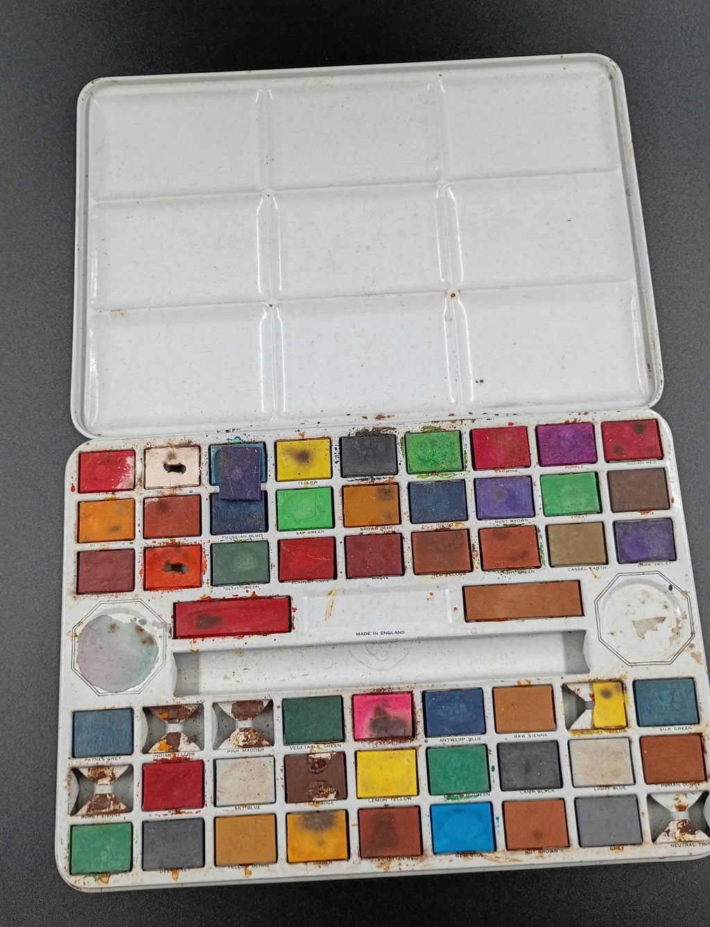 Mid Century Page of London Vintage WaterColour PaintBox Tin Case For 54 Colours - Shop Under The Cedar