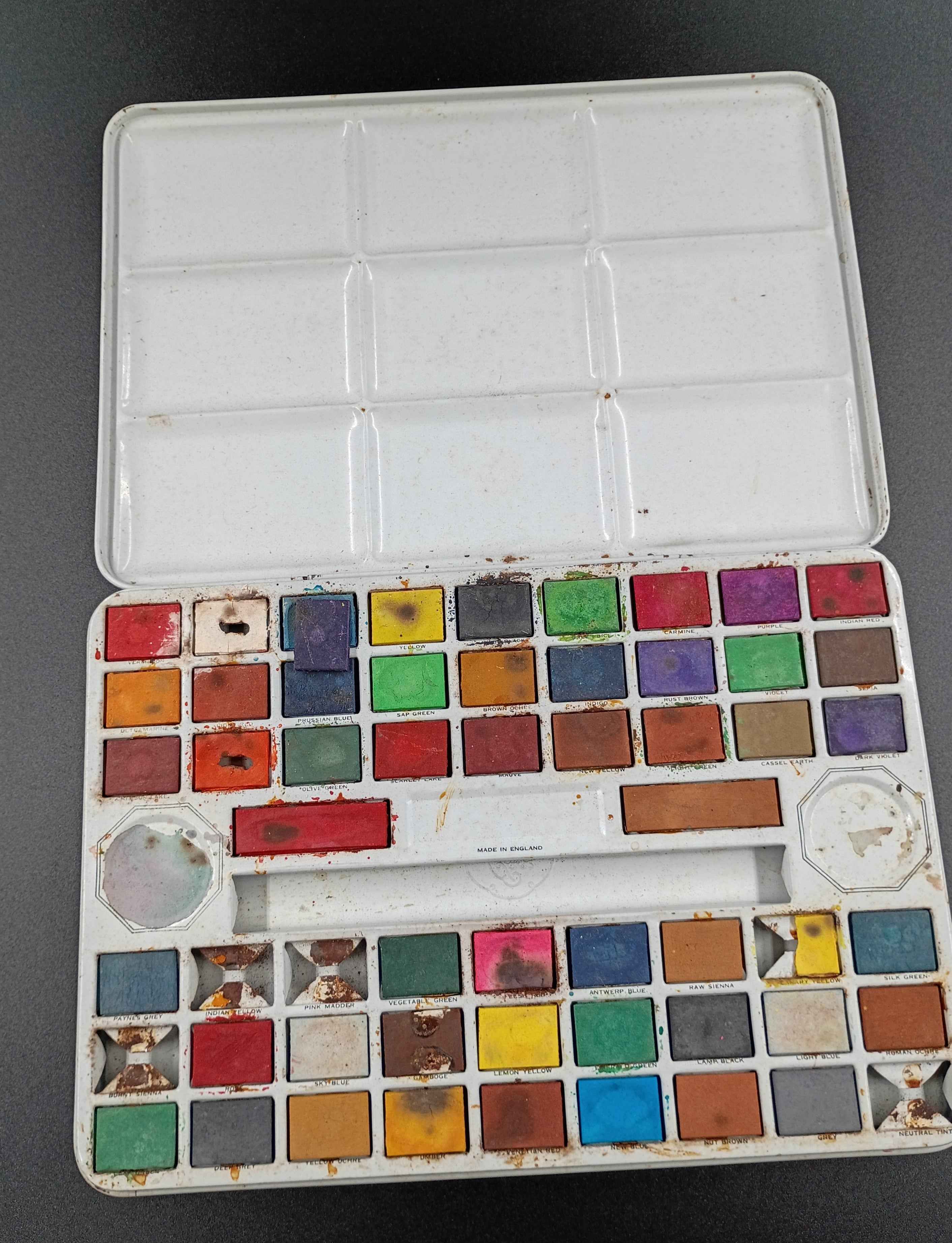 Mid Century Page of London Vintage WaterColour PaintBox Tin Case For 54 Colours - Shop Under The Cedar