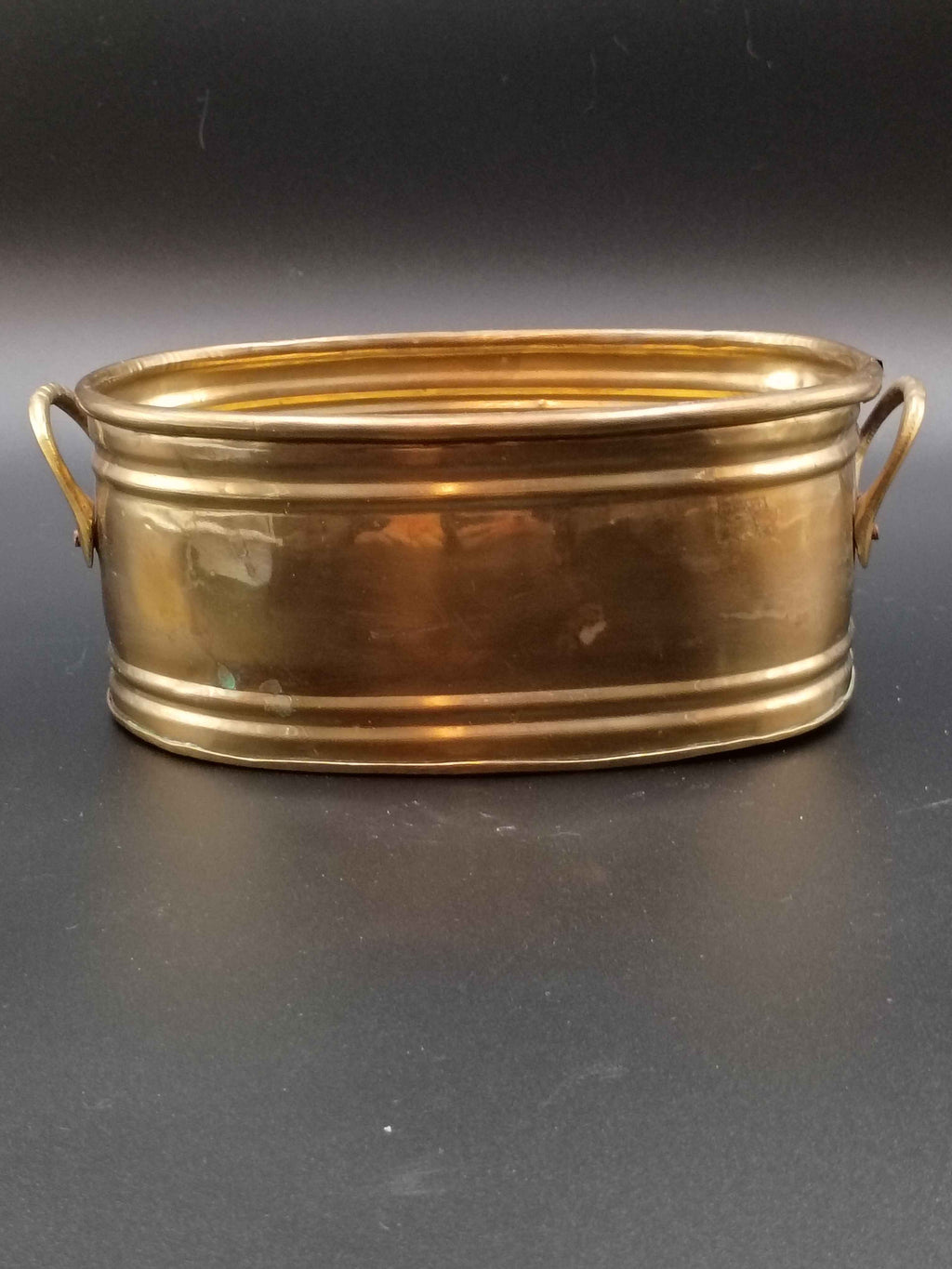 Vintage Brass Planter Pot with Handles Made In India 7" x 5" - Shop Under The Cedar