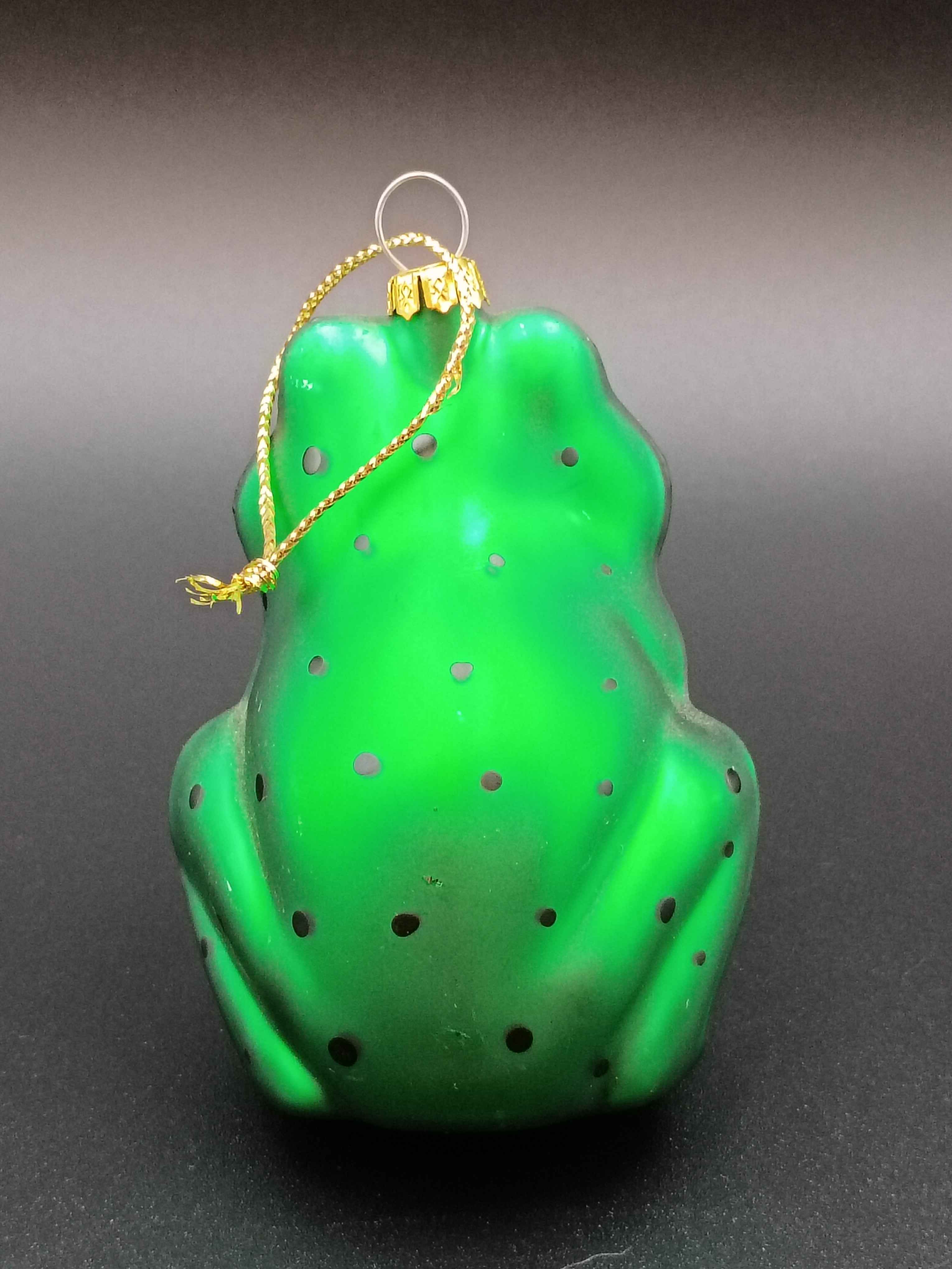 Rare Vtg Silvestri Frog Prince & Princess Blown Glass Christmas Ornament