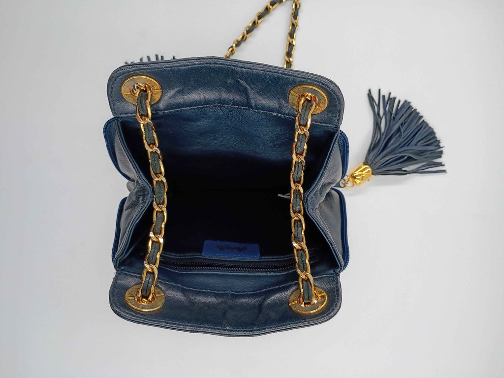 Vintage Ashnel Leather Evening Bag with Tassels and shoulder strap - Shop Under The Cedar