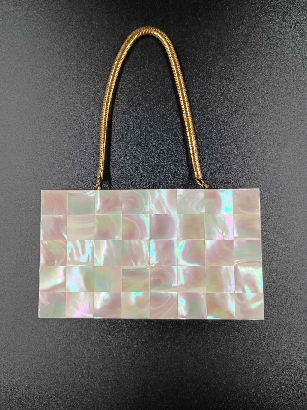 Art Deco Marhill 50s Mother of Pearl Compact Clutch. 3in x 5.5in - Shop Under The Cedar